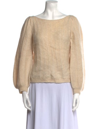 La Maille Sezane Mohair Bateau Neckline Sweater