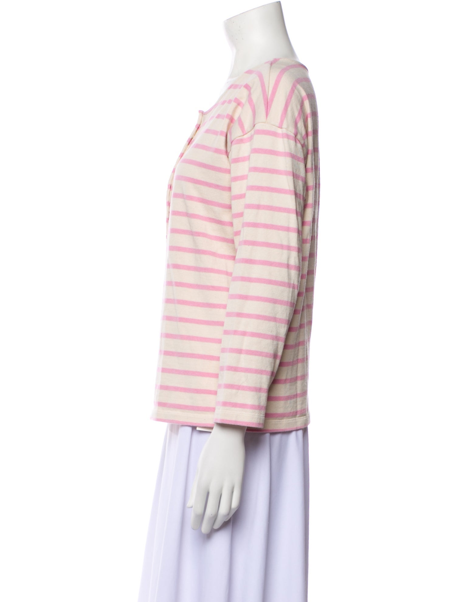 La Maille Sezane Striped Scoop Neck Top