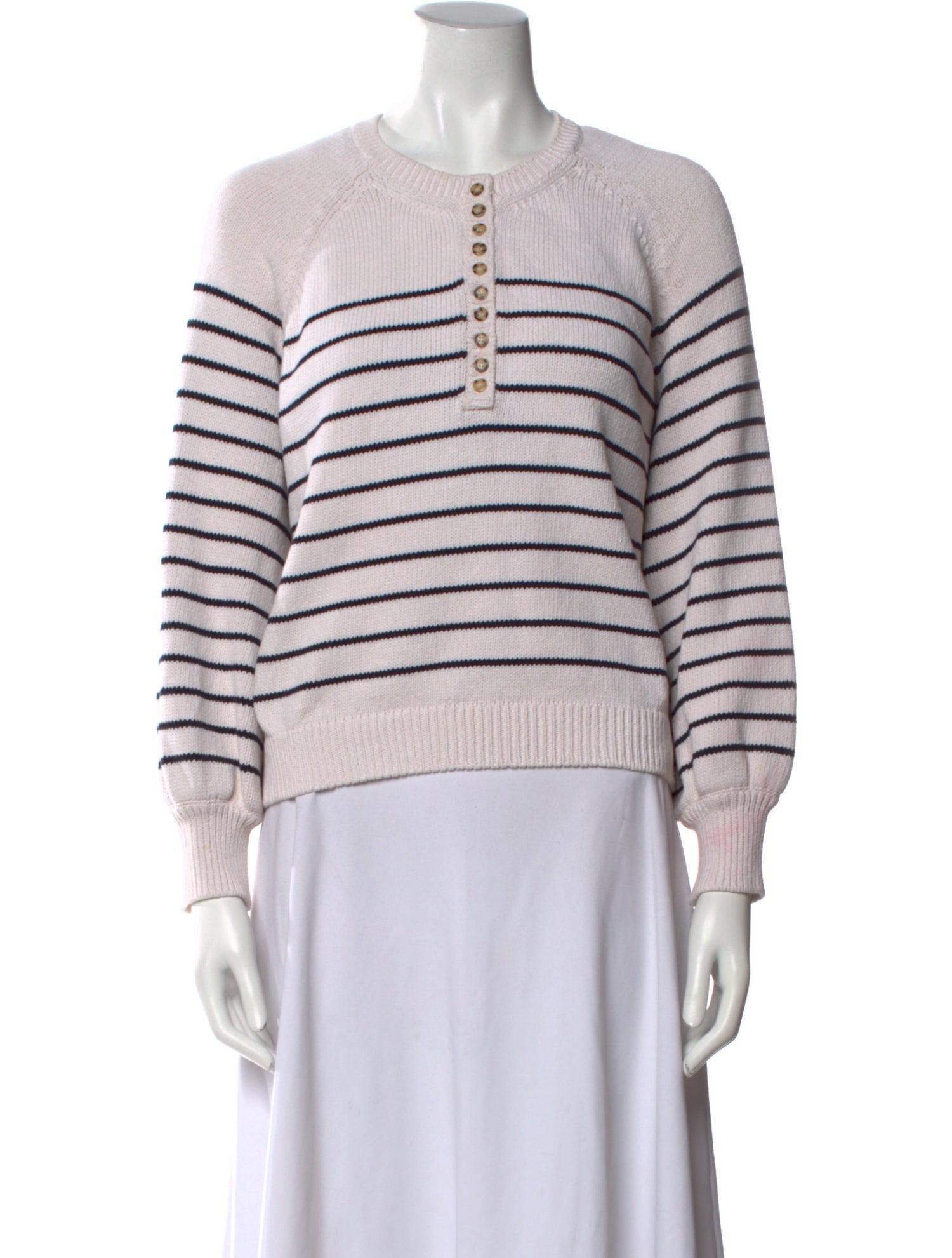 La Maille Sezane Striped Crew Neck Sweater