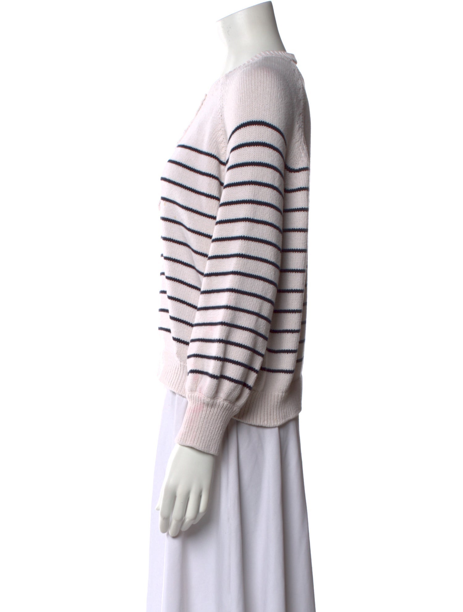 La Maille Sezane Striped Crew Neck Sweater
