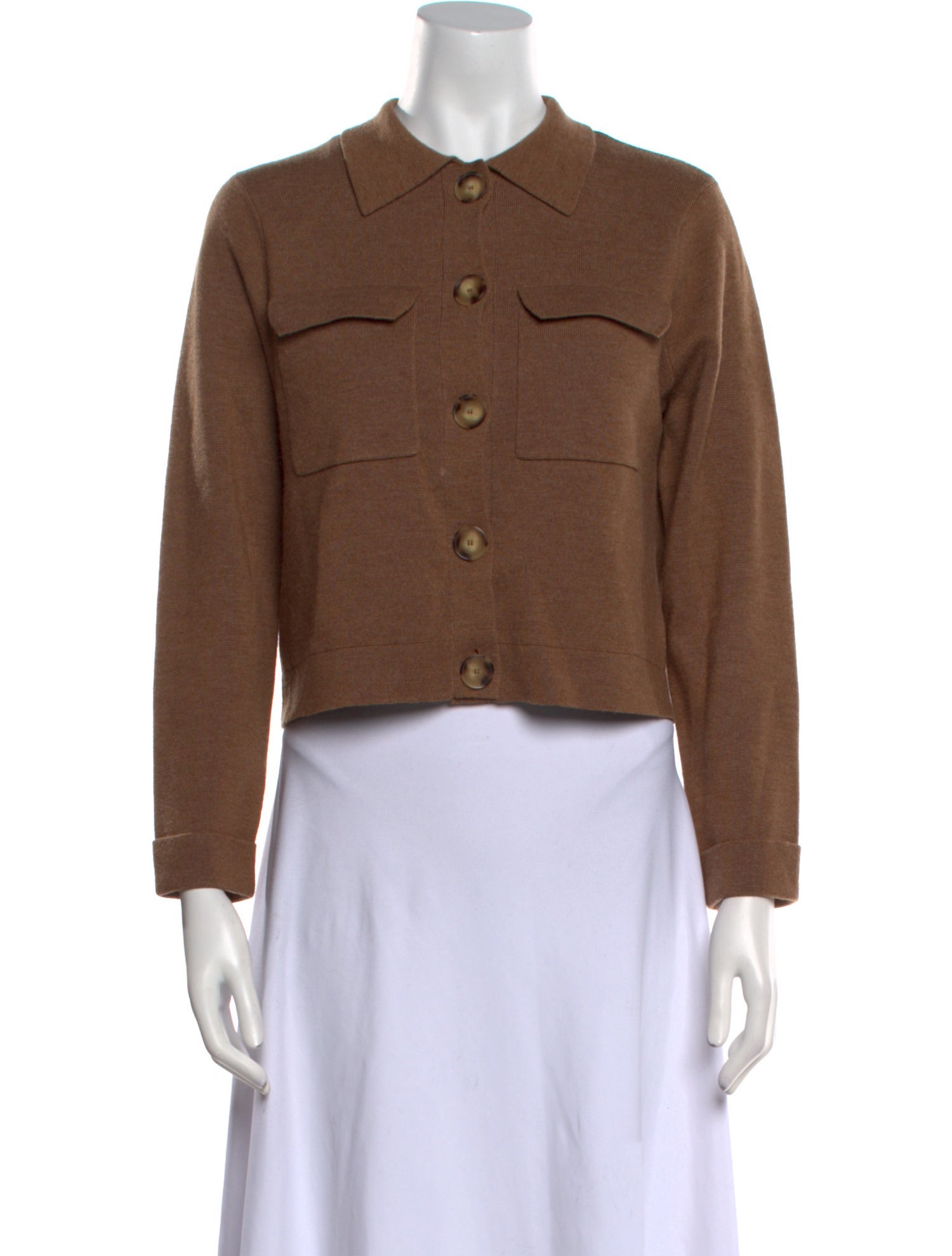 La Maille Sezane Merino Wool Long Sleeve Crop Top