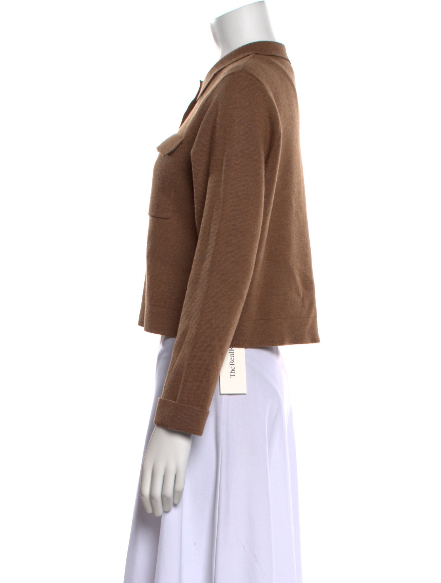 La Maille Sezane Merino Wool Long Sleeve Crop Top