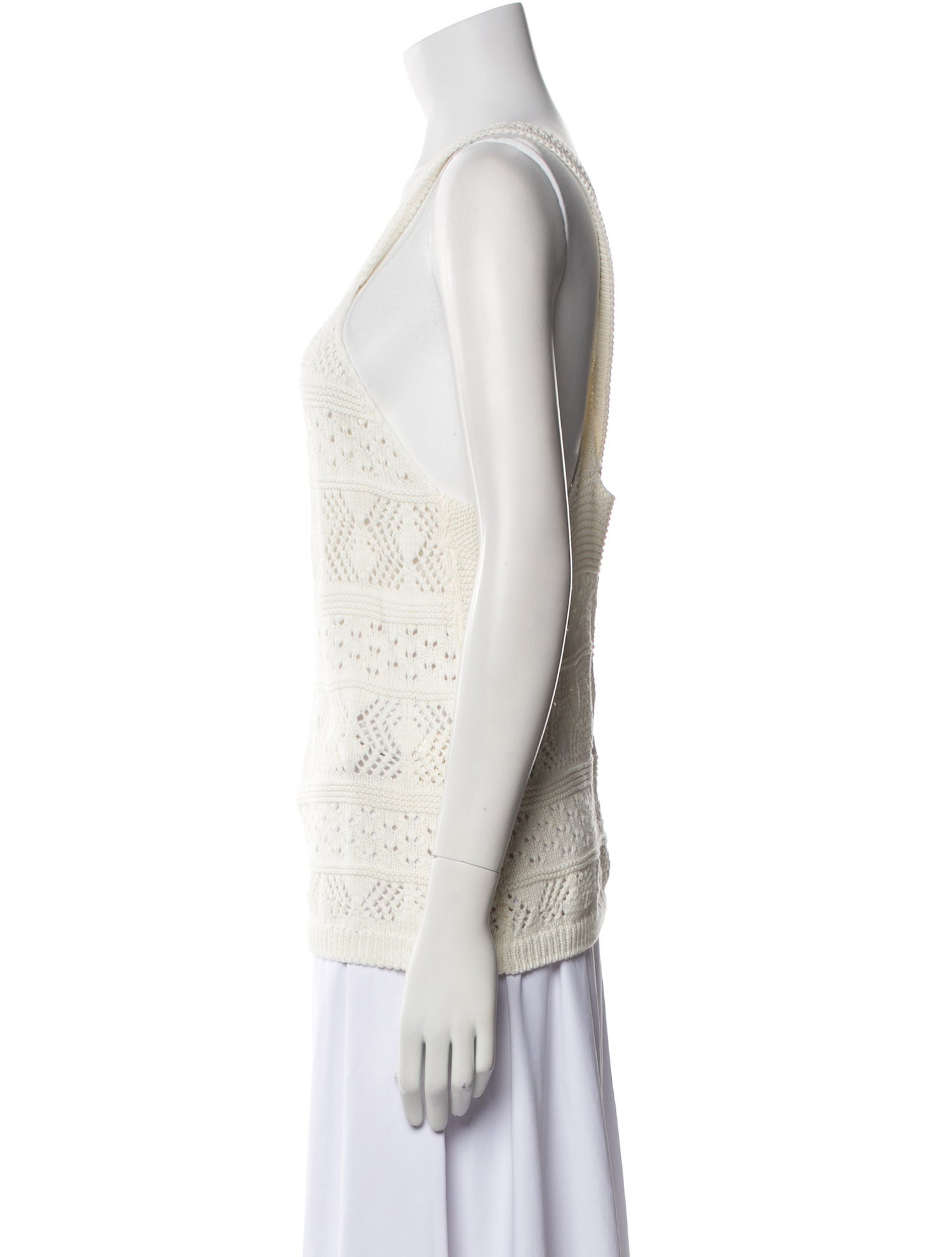 La Maille Sezane Printed Scoop Neck Top