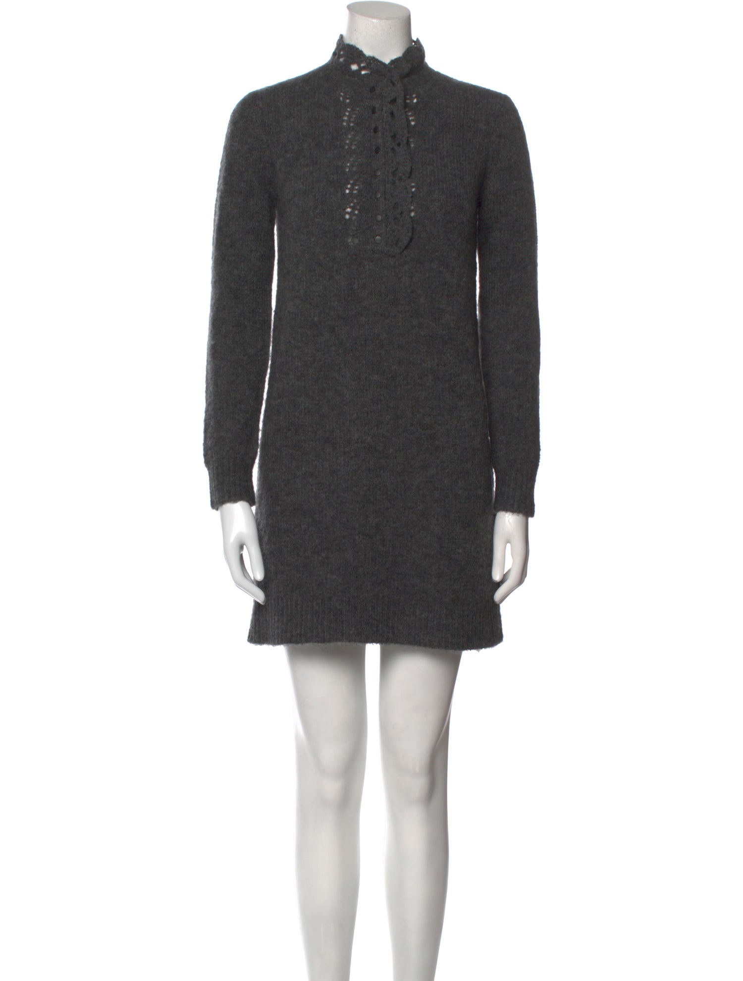 La Maille Sezane Mock Neck Mini Dress