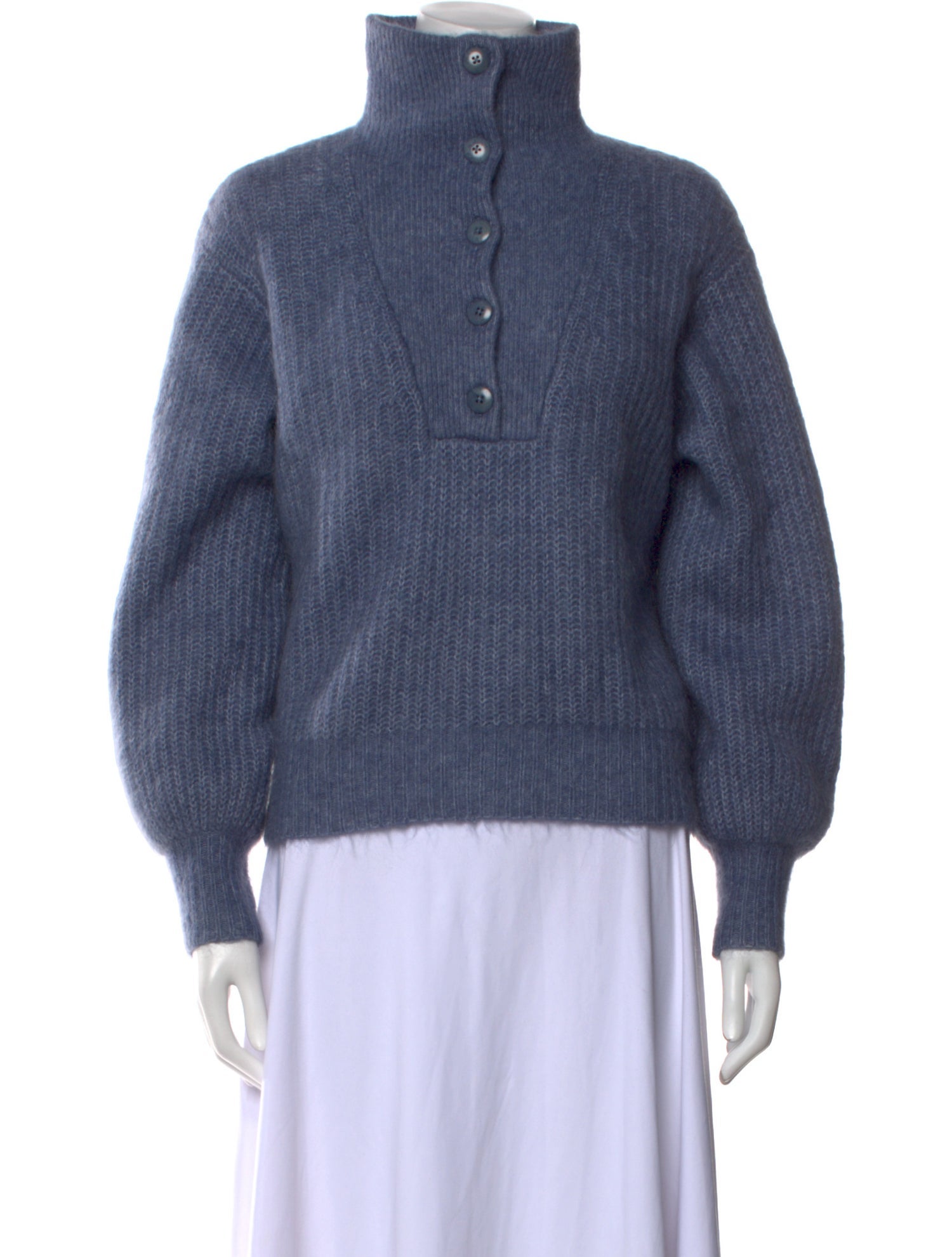 La Maille Sezane Mohair Mock Neck Sweater