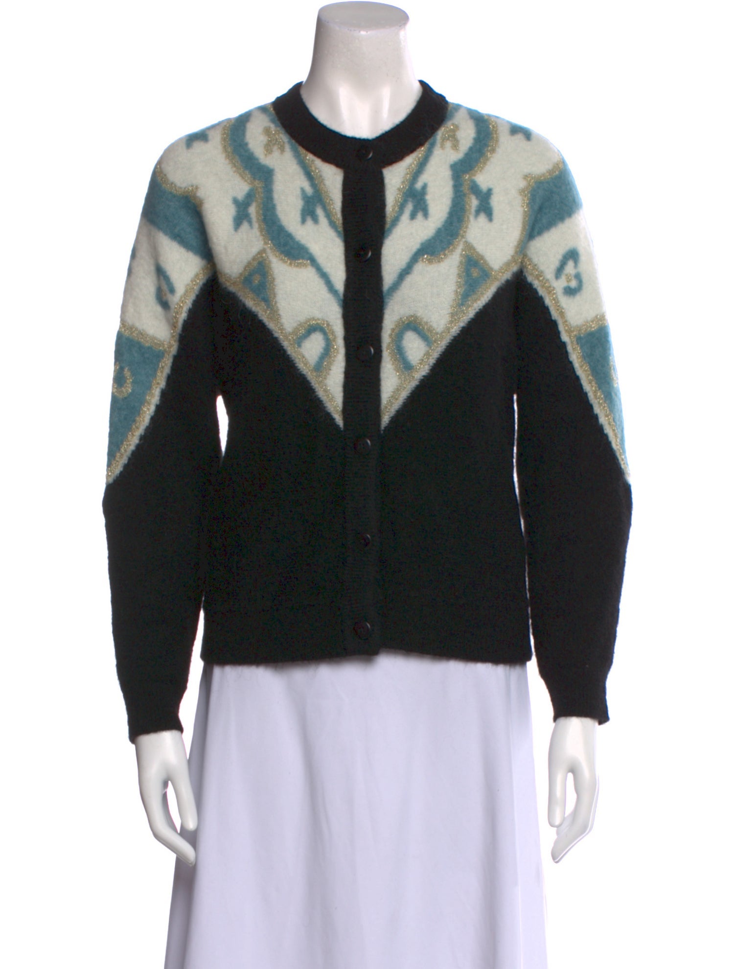 La Maille Sezane Mohair Printed Sweater