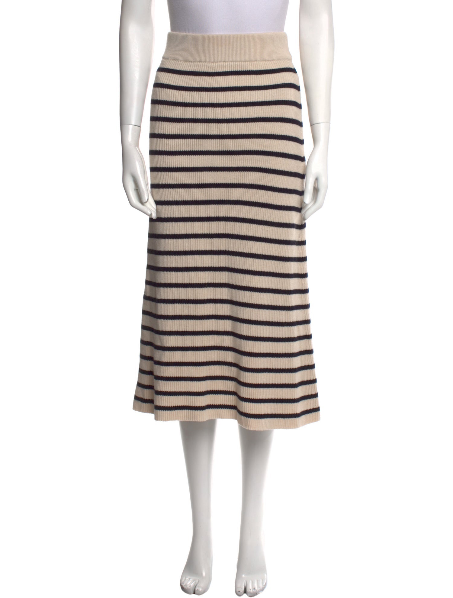 La Maille Sezane Merino Wool Midi Length Skirt