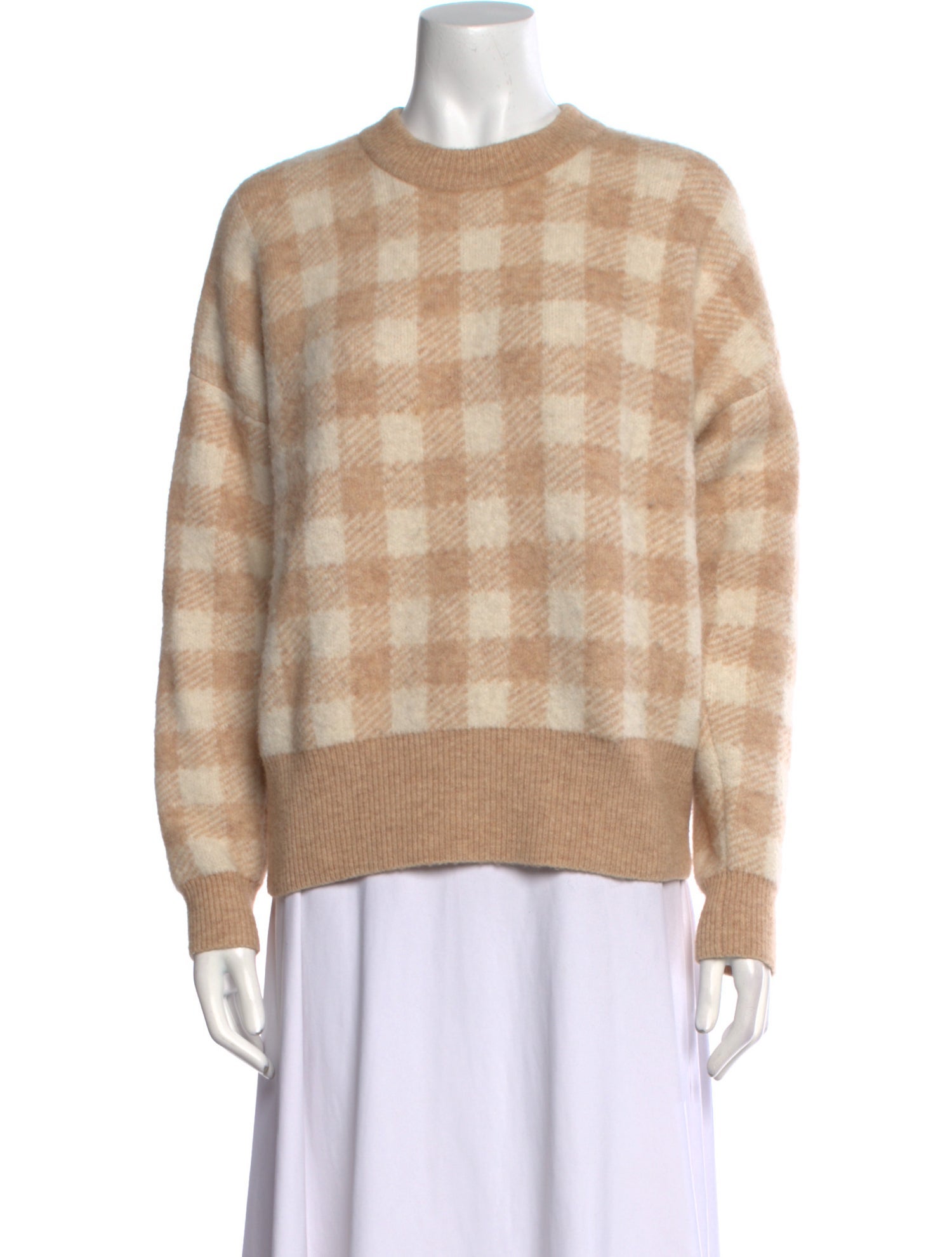 La Maille Sezane Alpaca Plaid Print Sweater