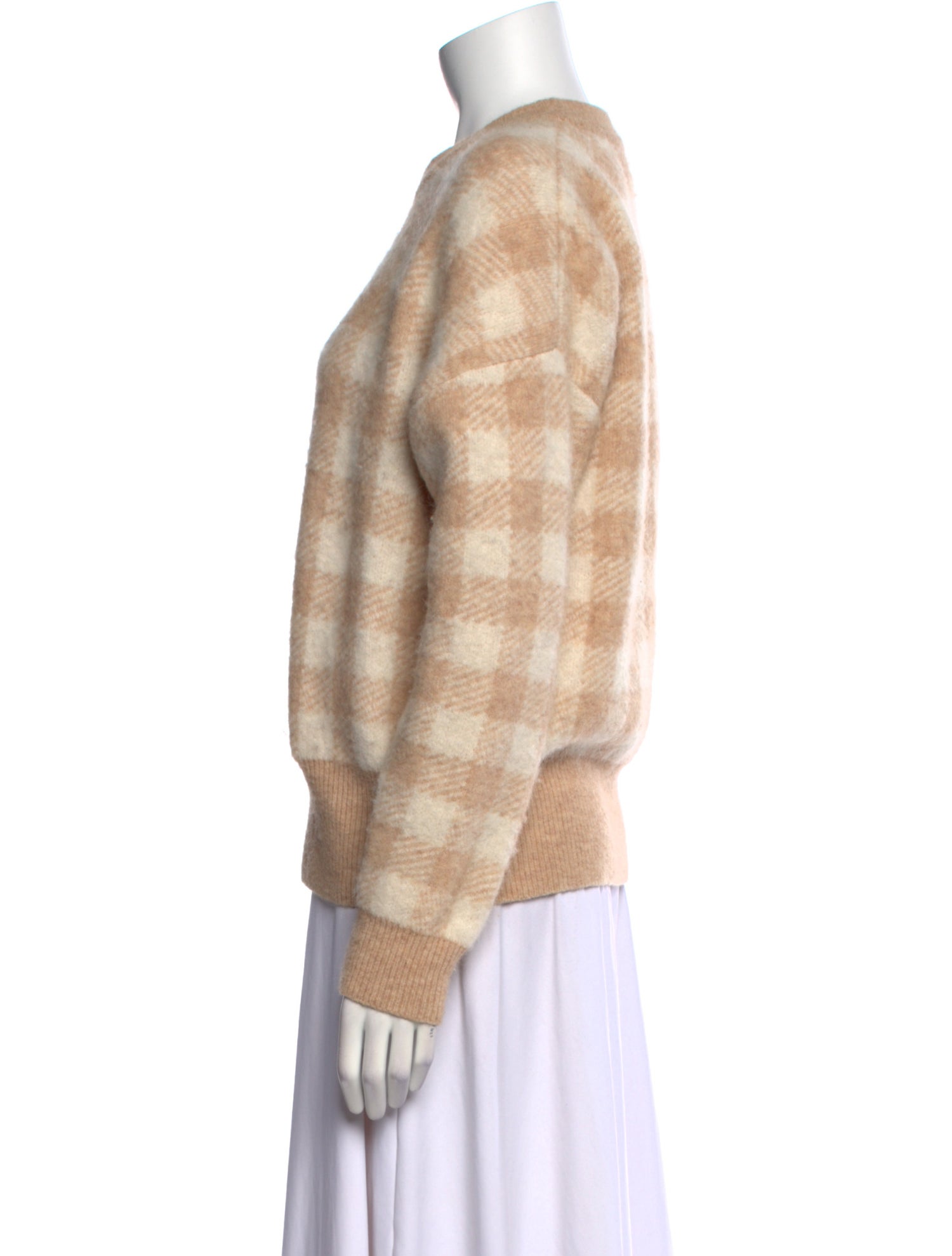 La Maille Sezane Alpaca Plaid Print Sweater