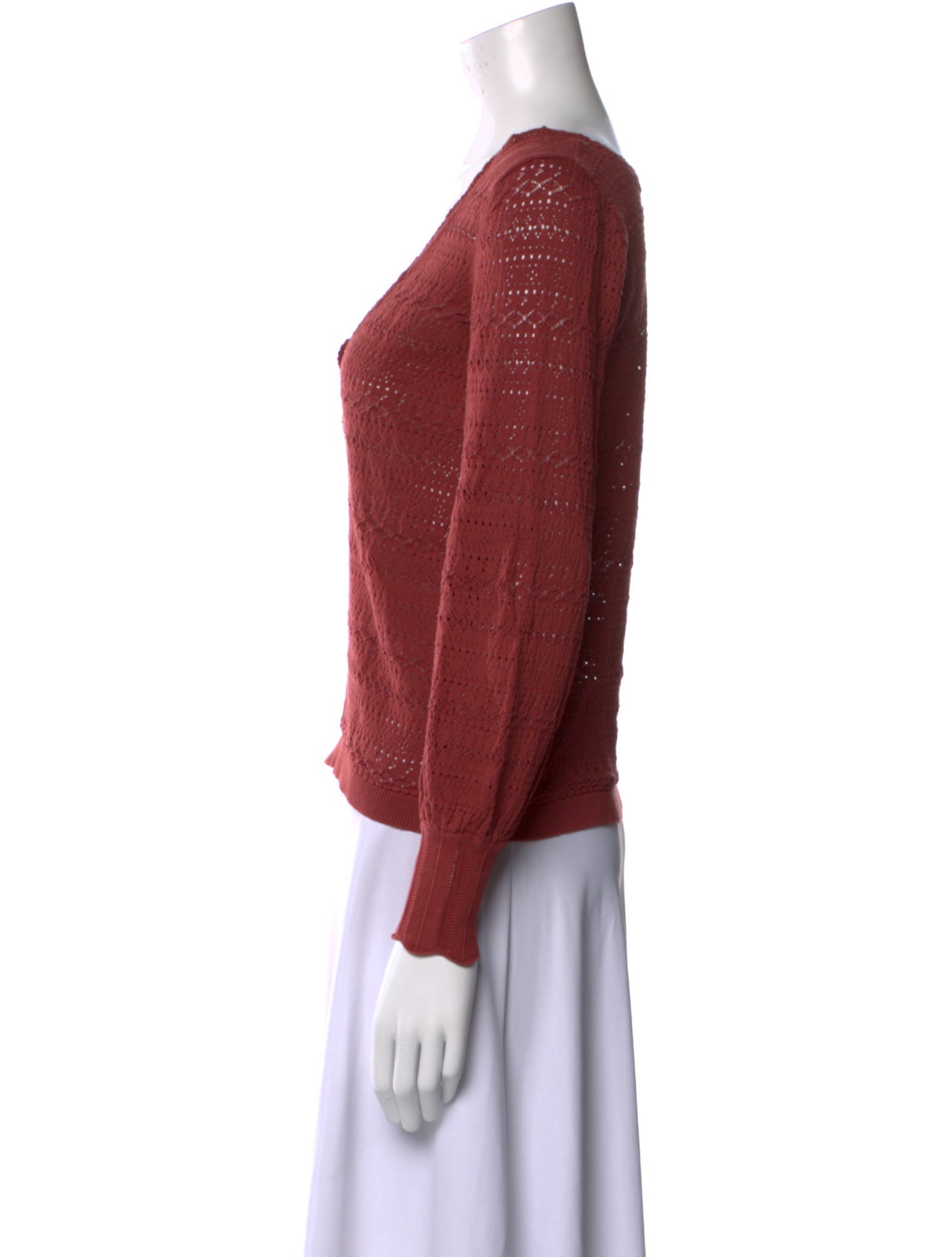 La Maille Sezane V-Neck Long Sleeve Top