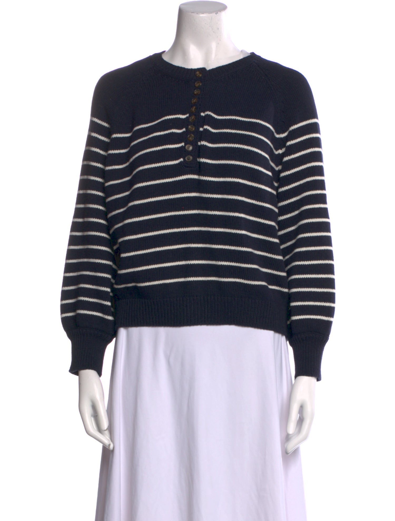 La Maille Sezane Striped Crew Neck Sweatshirt
