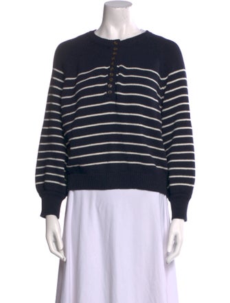 La Maille Sezane Striped Crew Neck Sweatshirt