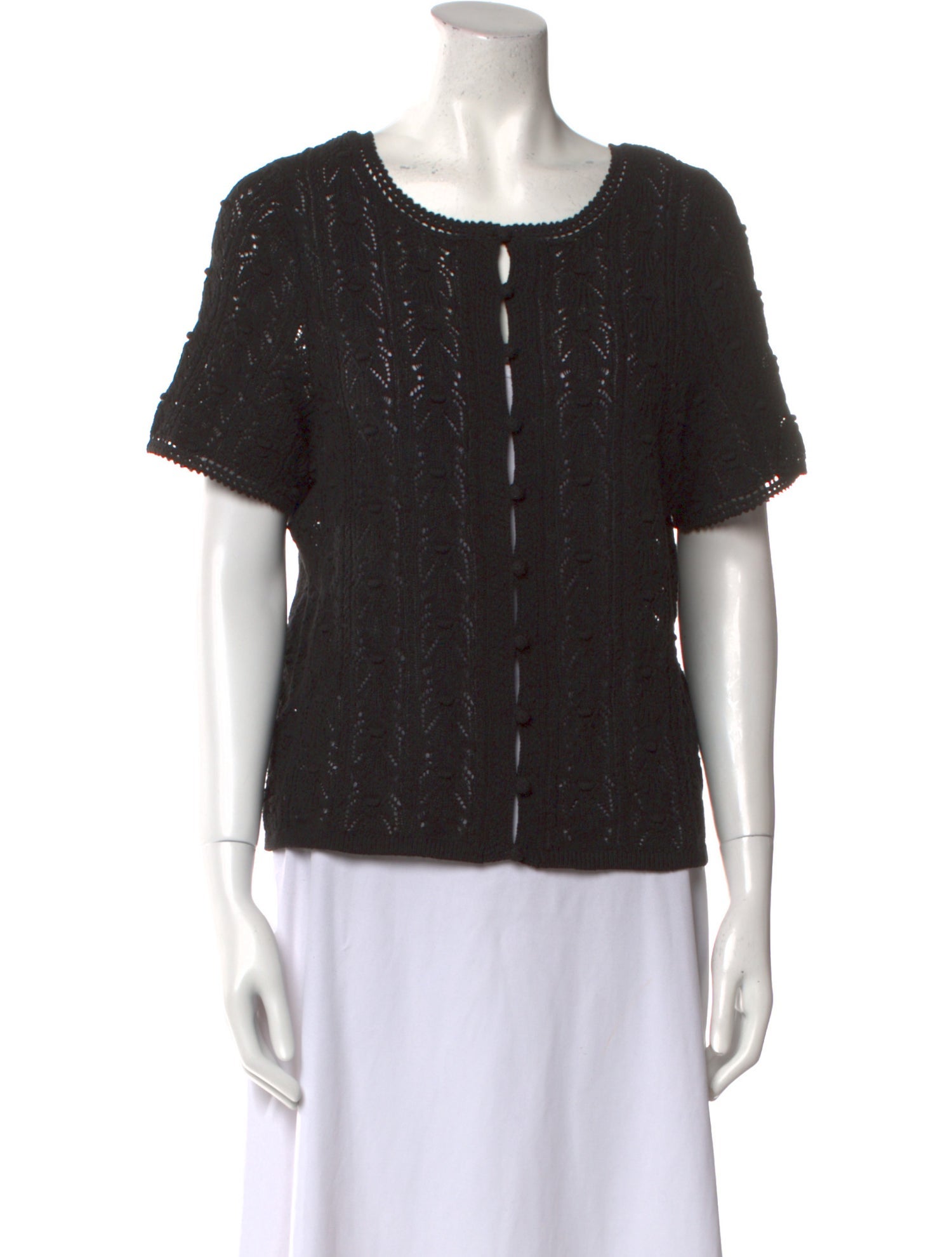 La Maille Sezane Scoop Neck Short Sleeve Top