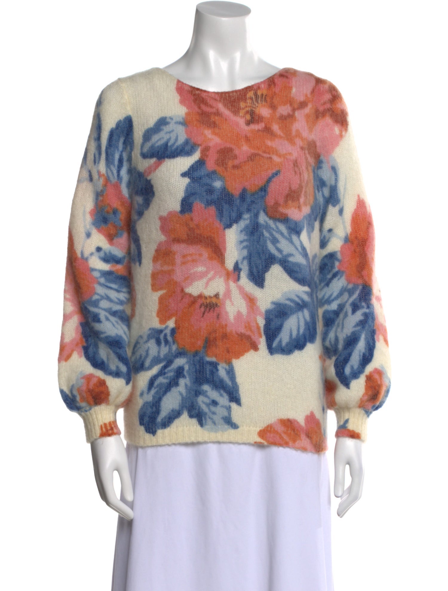 La Maille Sezane Floral Print Scoop Neck Sweater w/ Tags