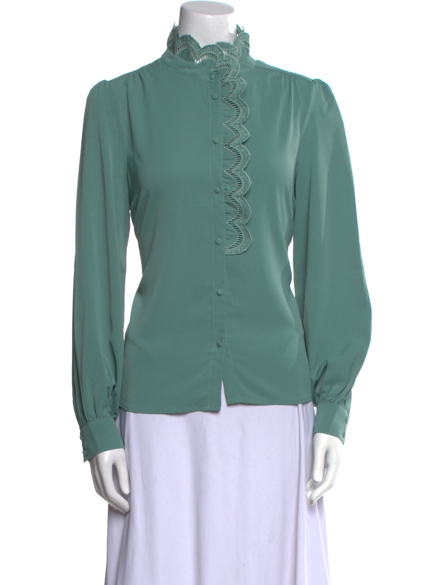 La Maille Sezane Silk Mock Neck Top