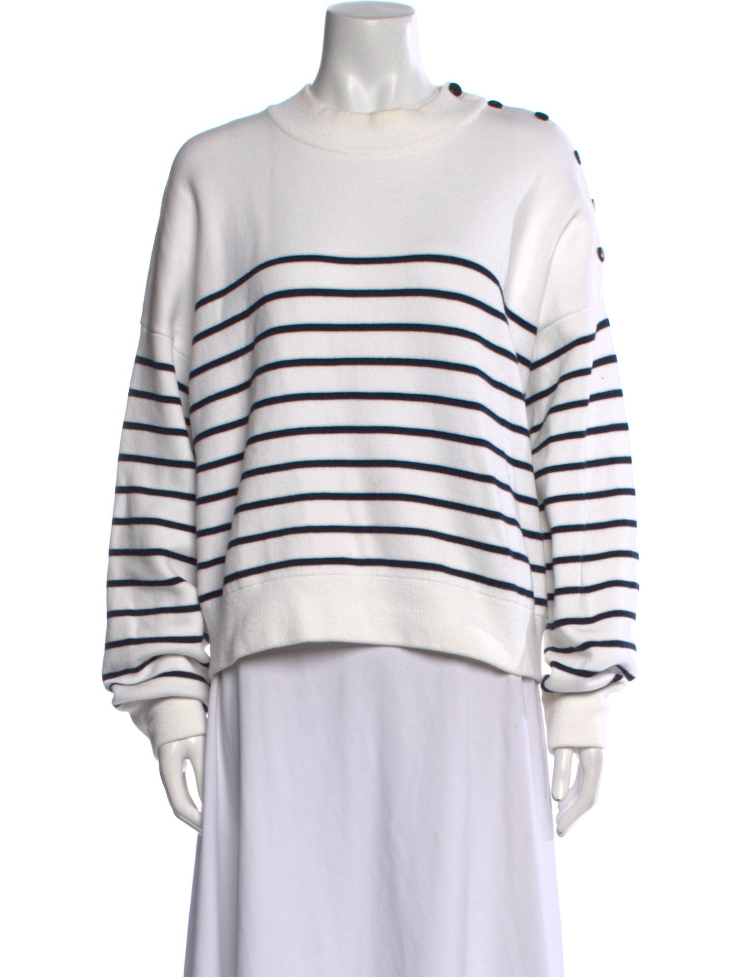 La Maille Sezane Striped Crew Neck Sweater