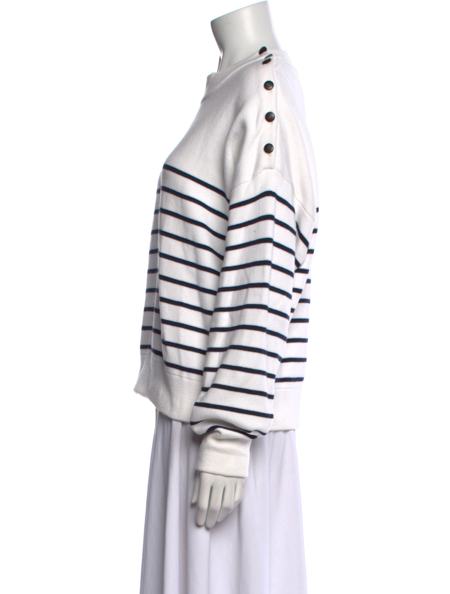 La Maille Sezane Striped Crew Neck Sweater