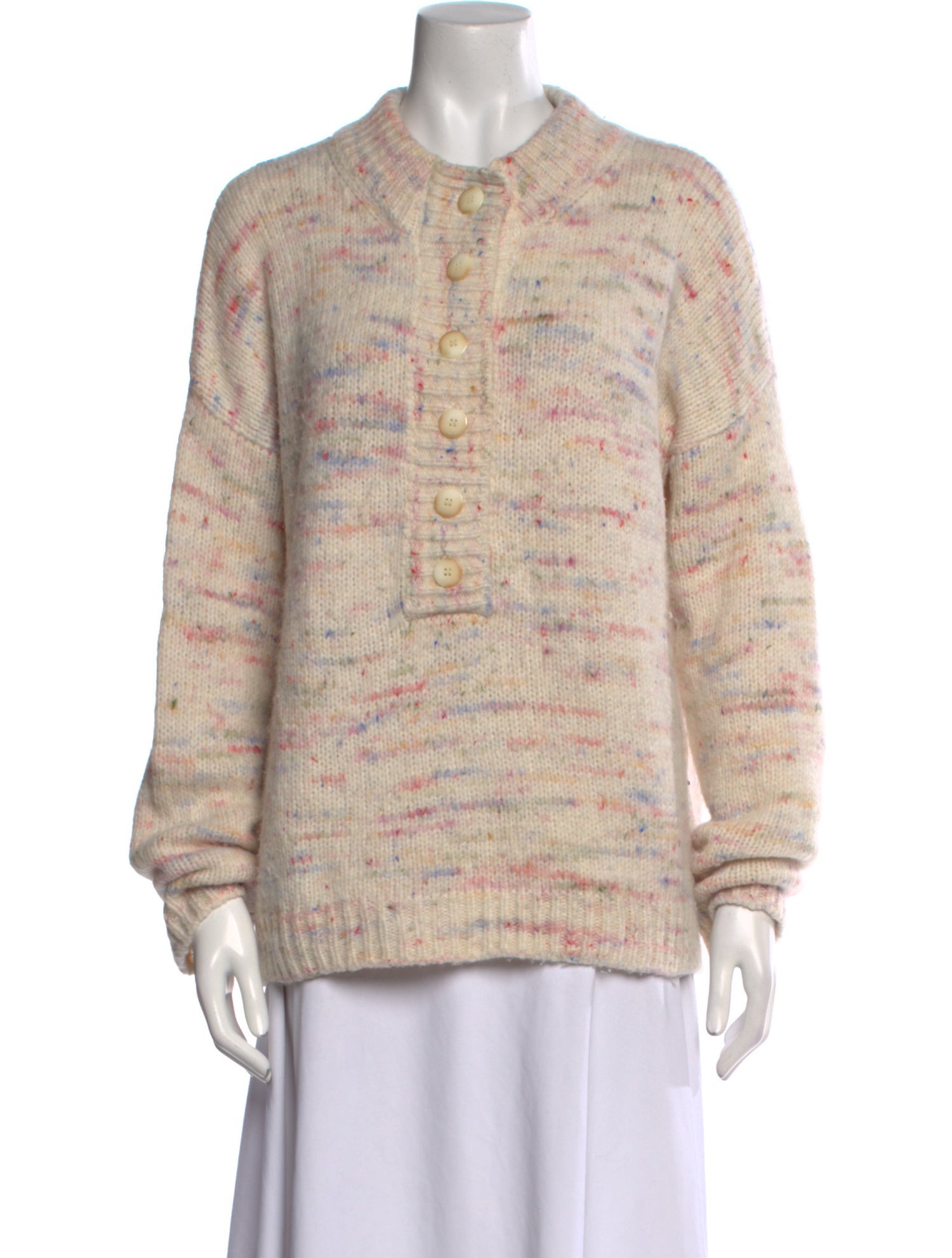 La Maille Sezane Printed Crew Neck Sweater