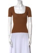 La Maille Sezane Square Neckline Short Sleeve Top