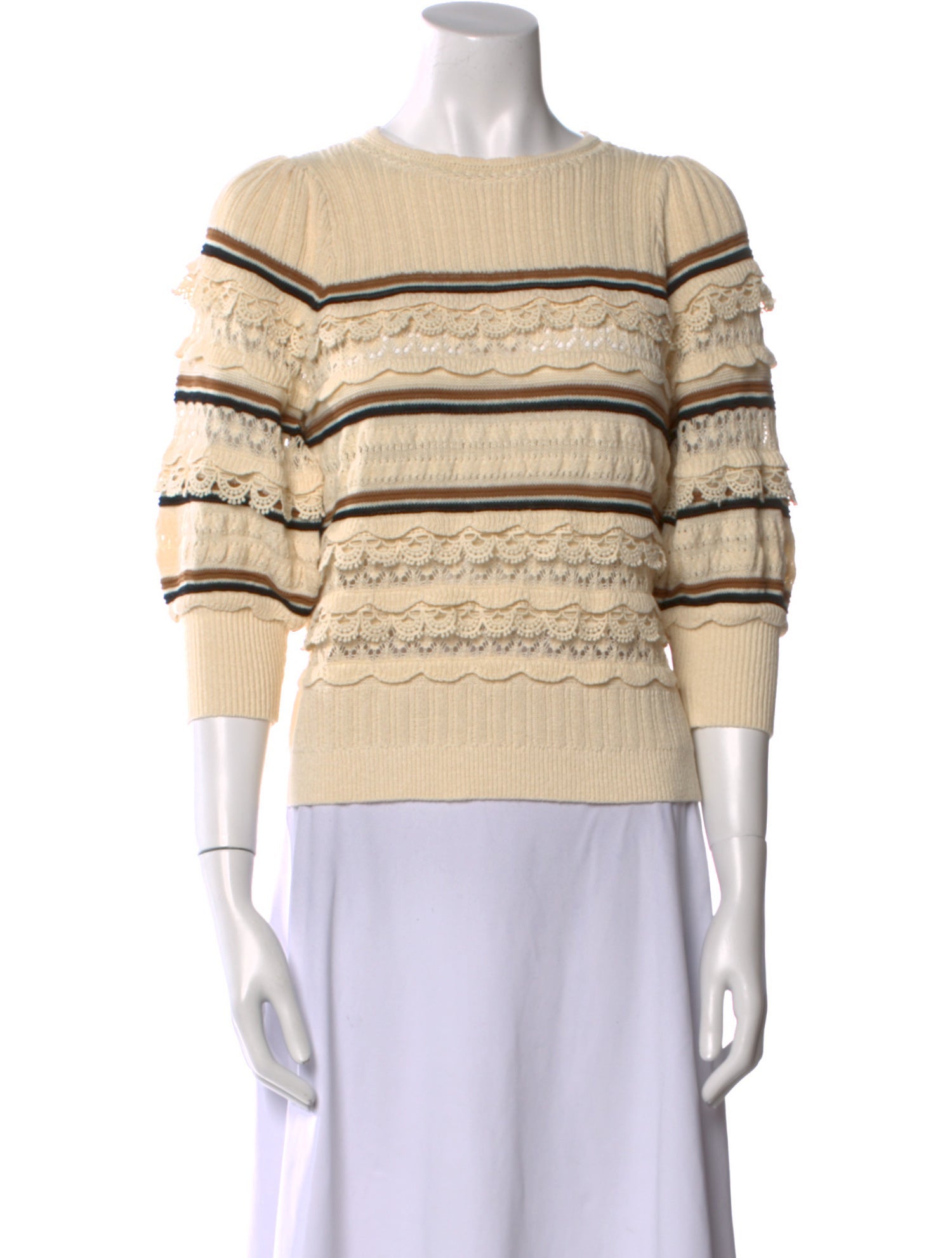 La Maille Sezane Striped Bateau Neckline Top