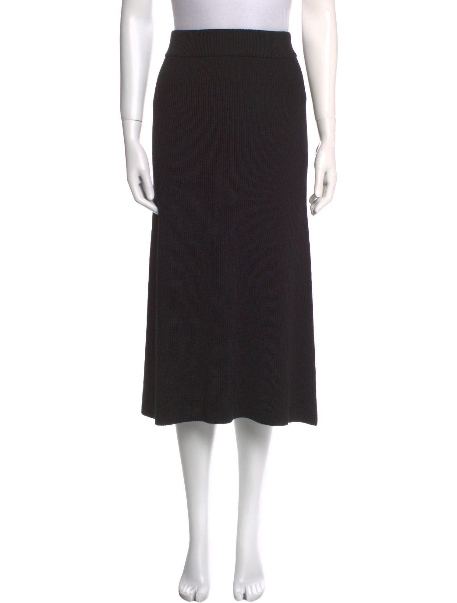 La Maille Sezane Scalloped Accent Midi Length Skirt