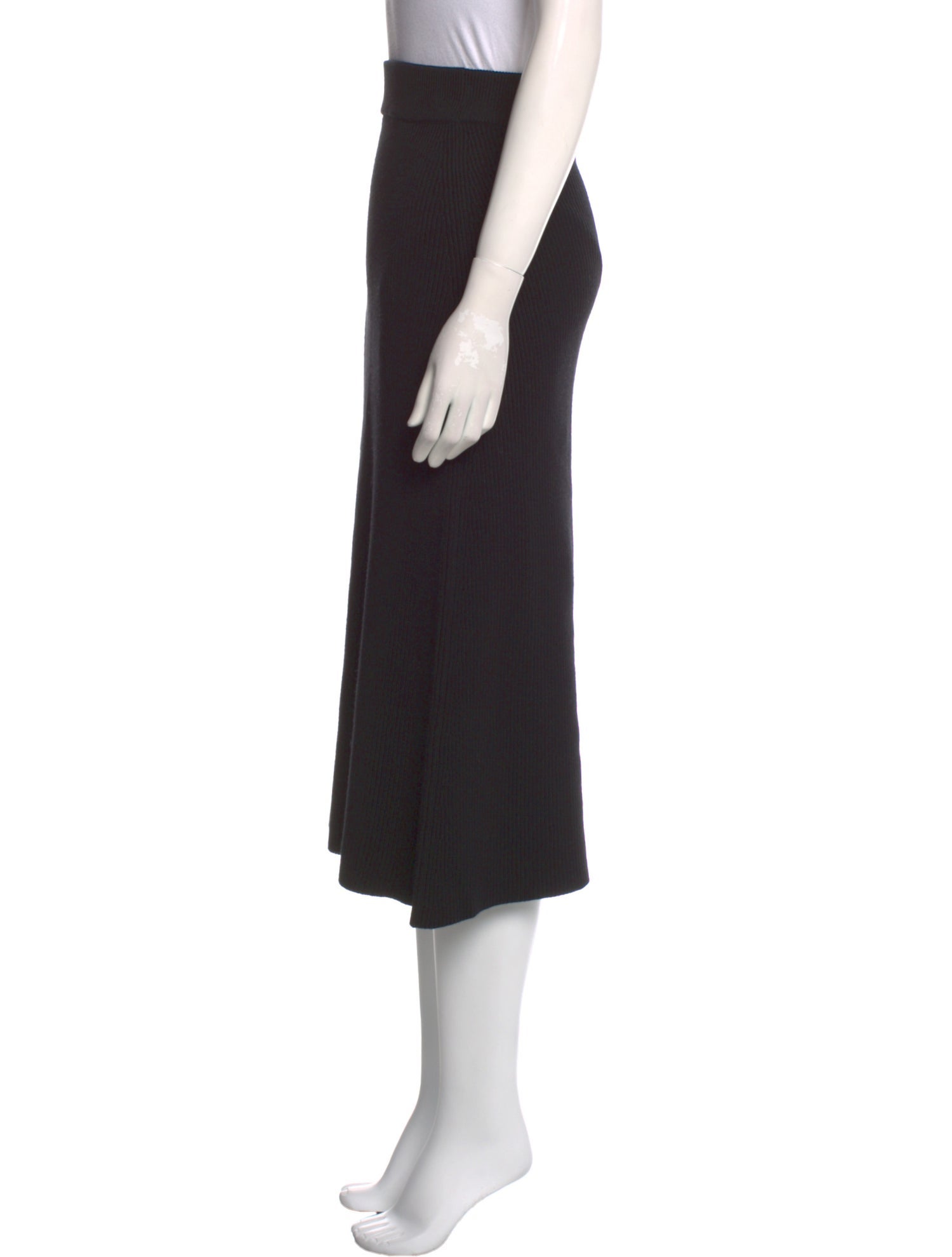 La Maille Sezane Scalloped Accent Midi Length Skirt