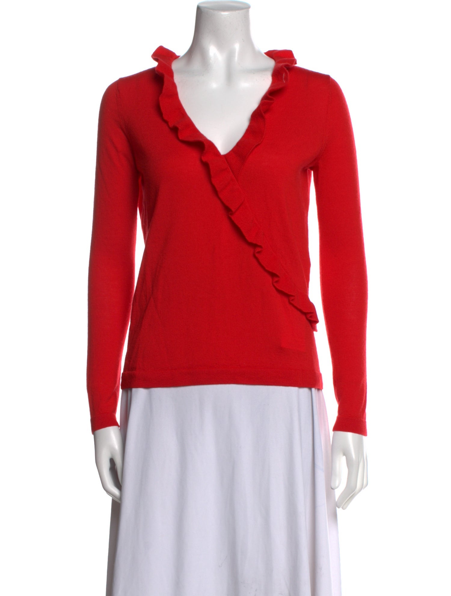 La Maille Sezane Merino Wool V-Neck Top