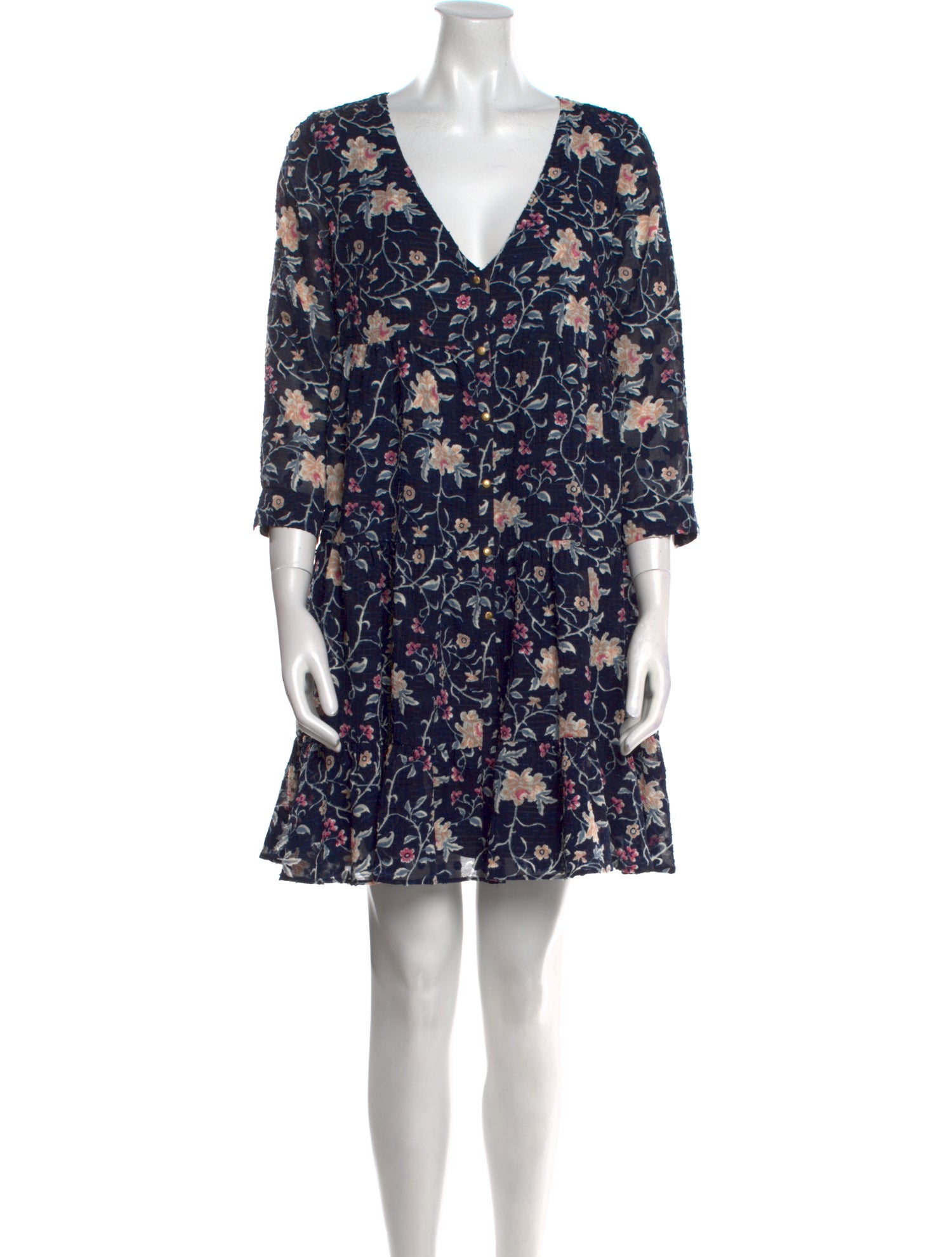 La Maille Sezane Floral Print Mini Dress