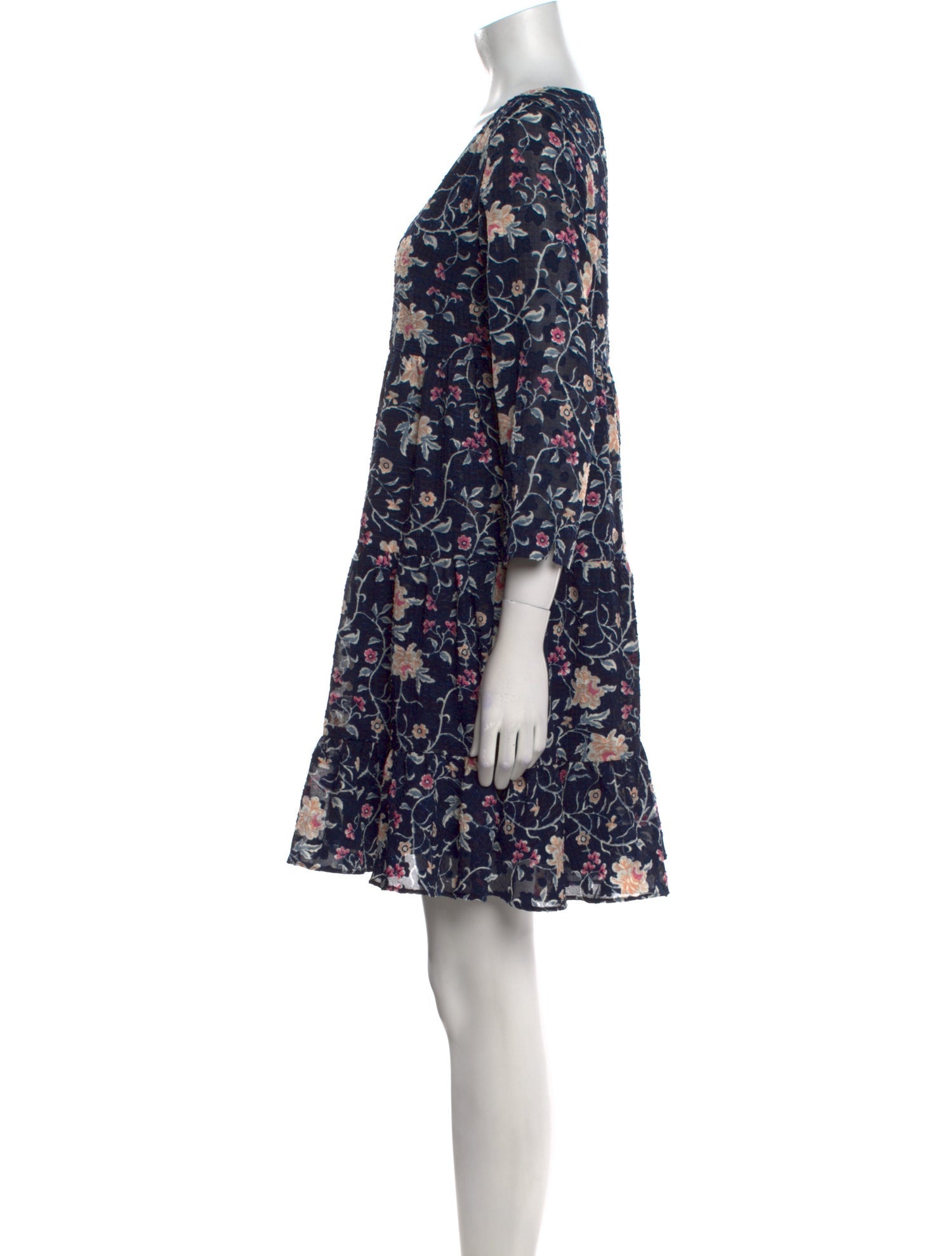 La Maille Sezane Floral Print Mini Dress