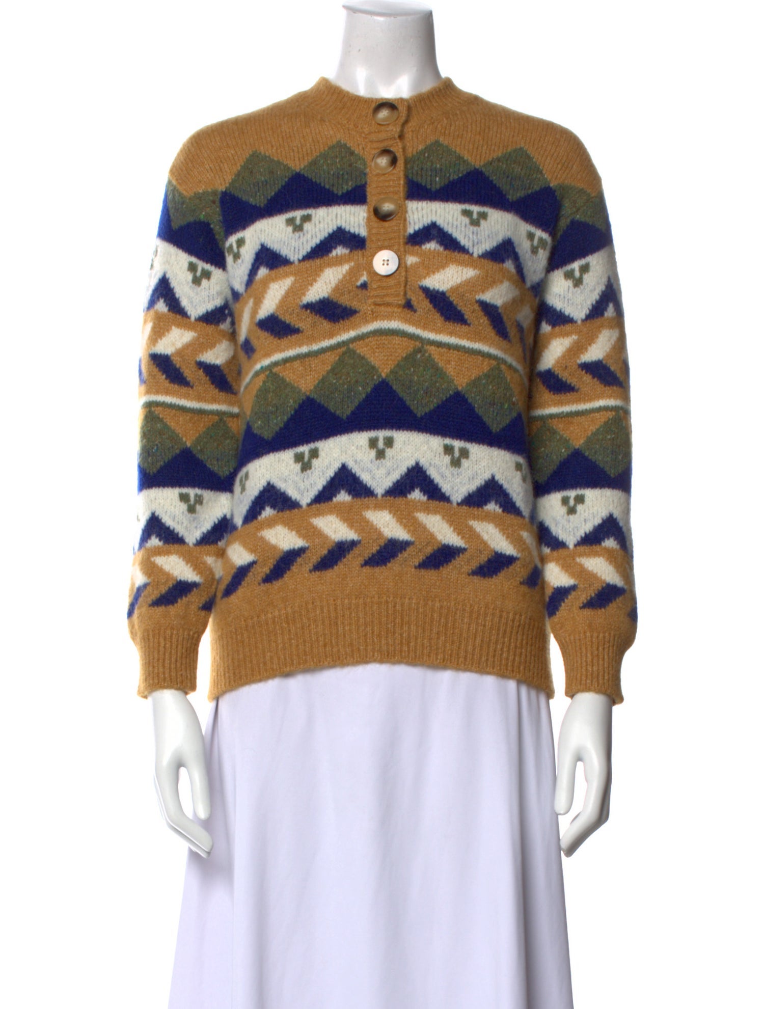 La Maille Sezane Alpaca Printed Sweater