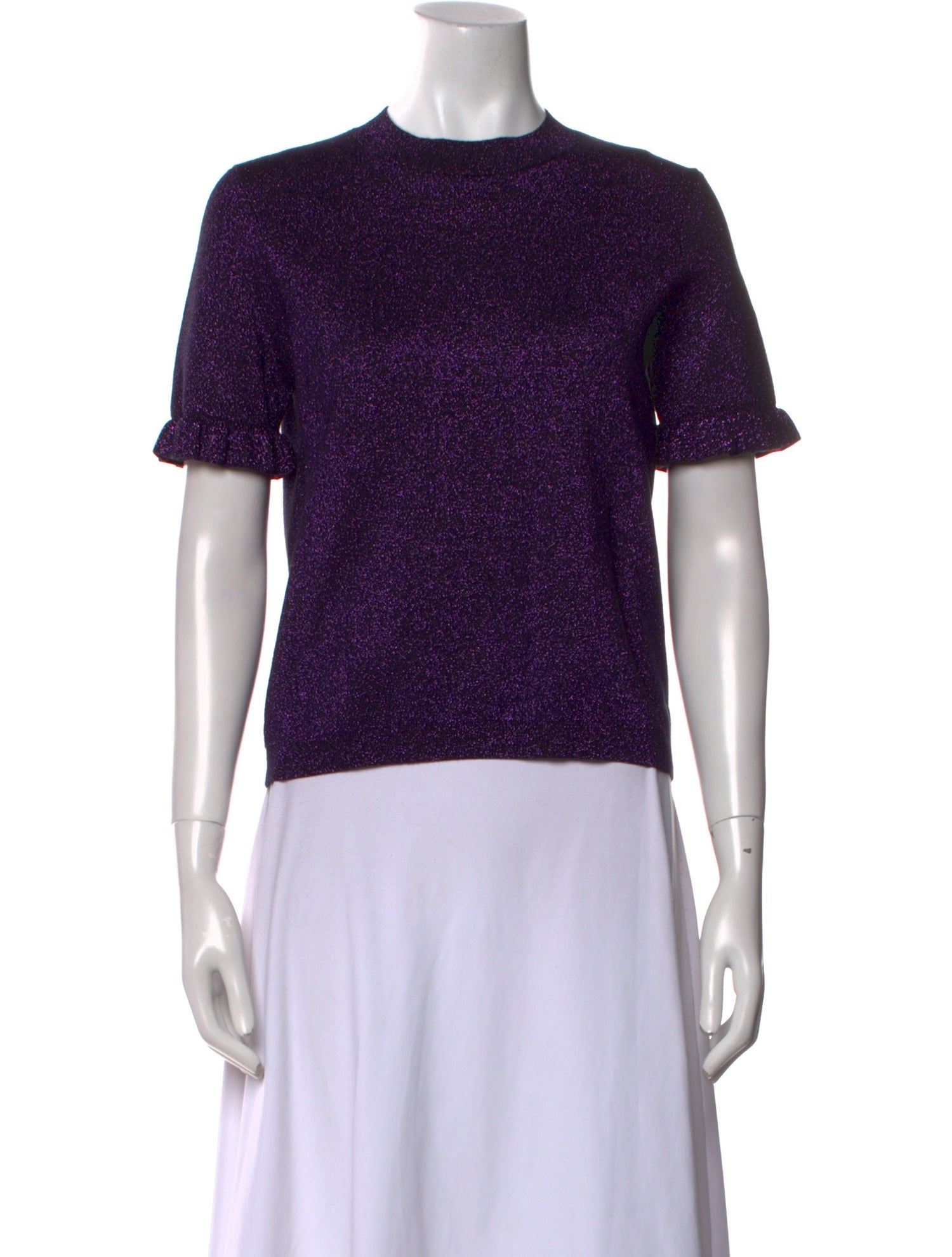 La Maille Sezane Crew Neck Short Sleeve Top