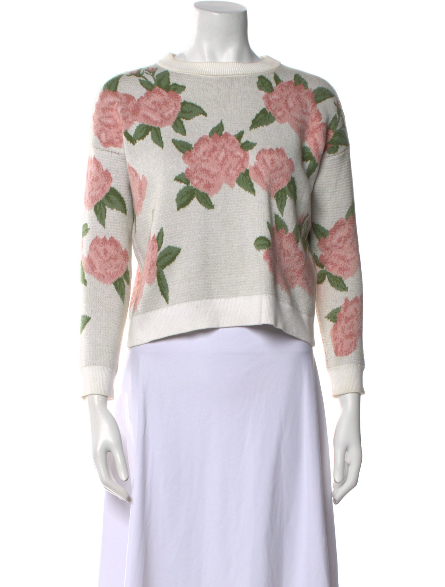 La Maille Sezane Printed Scoop Neck Sweater