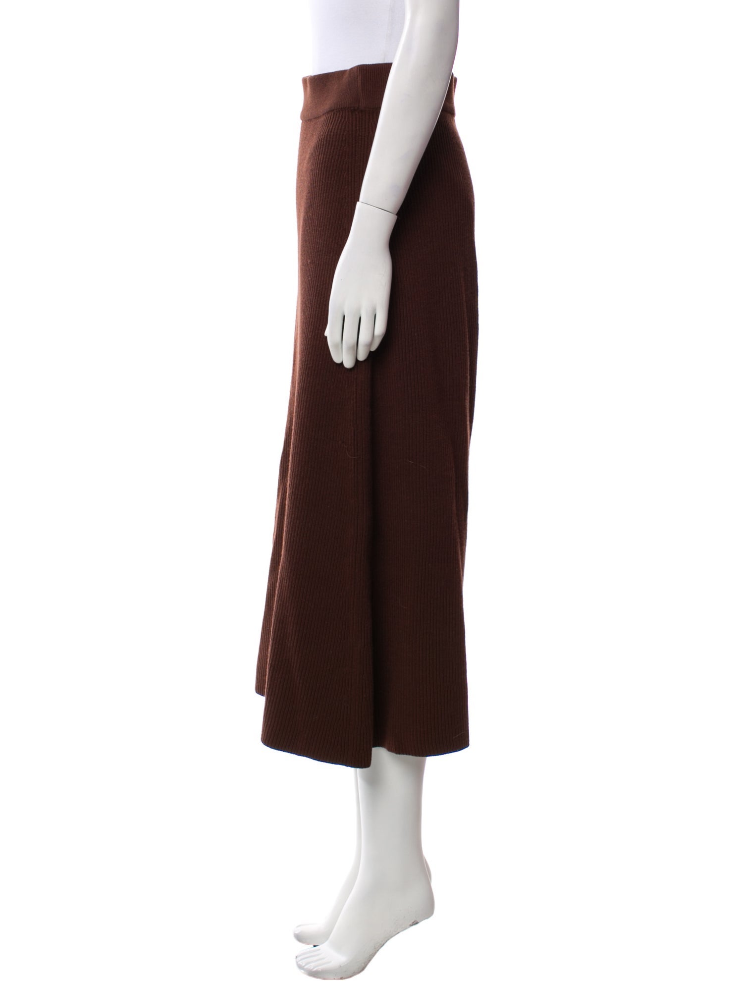 La Maille Sezane Merino Wool Midi Length Skirt