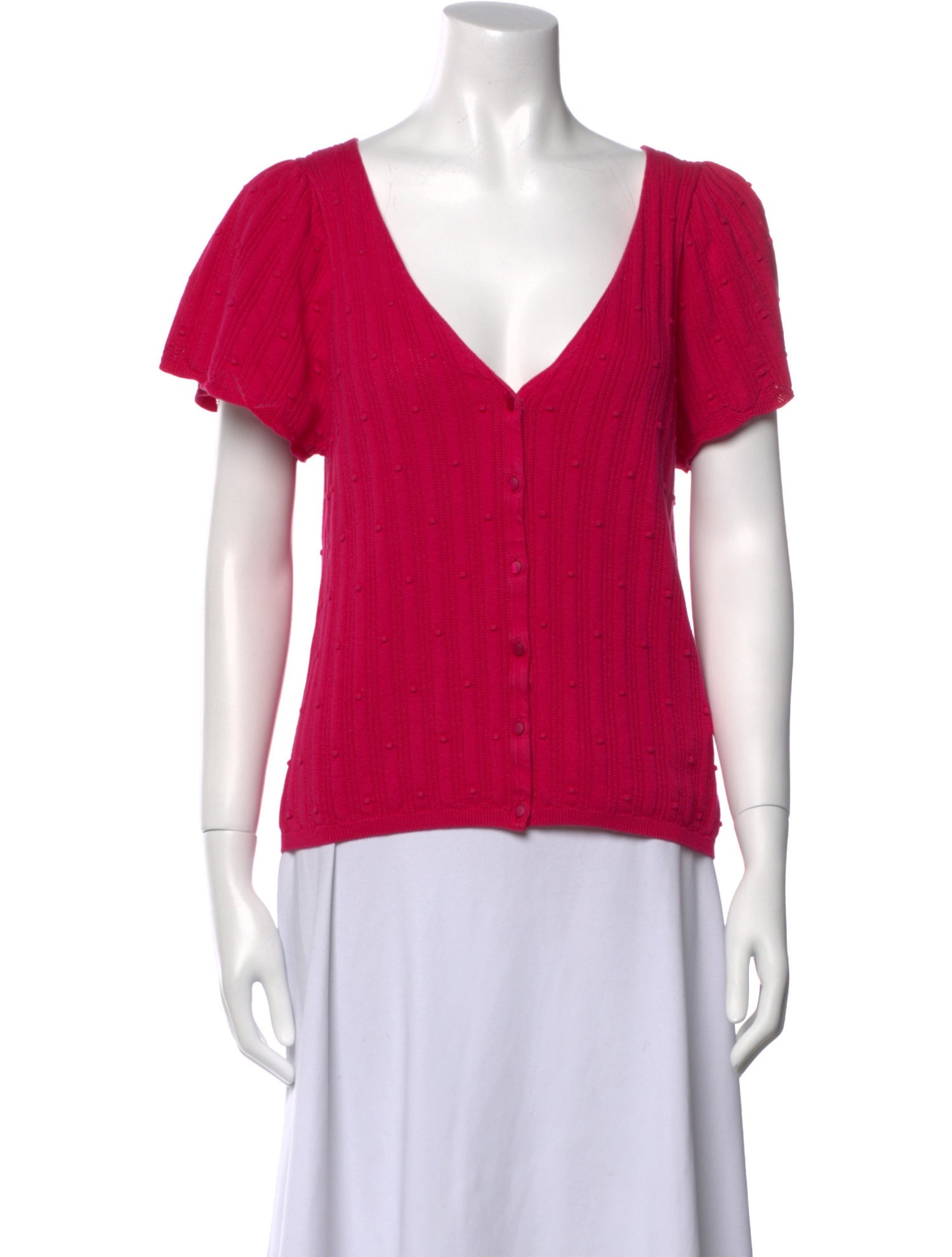 La Maille Sezane V-Neck Short Sleeve T-Shirt