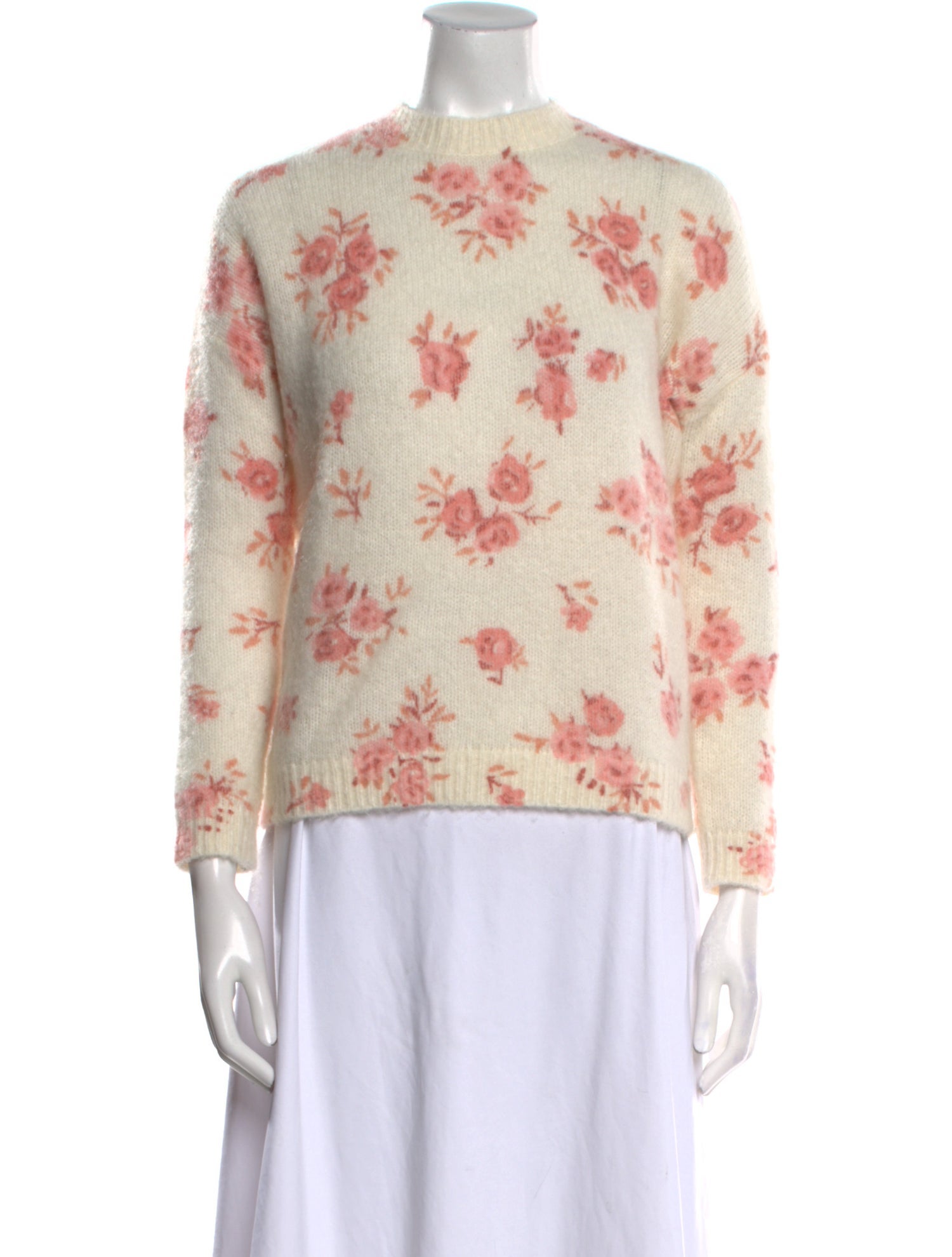 La Maille Sezane Printed Crew Neck Sweater