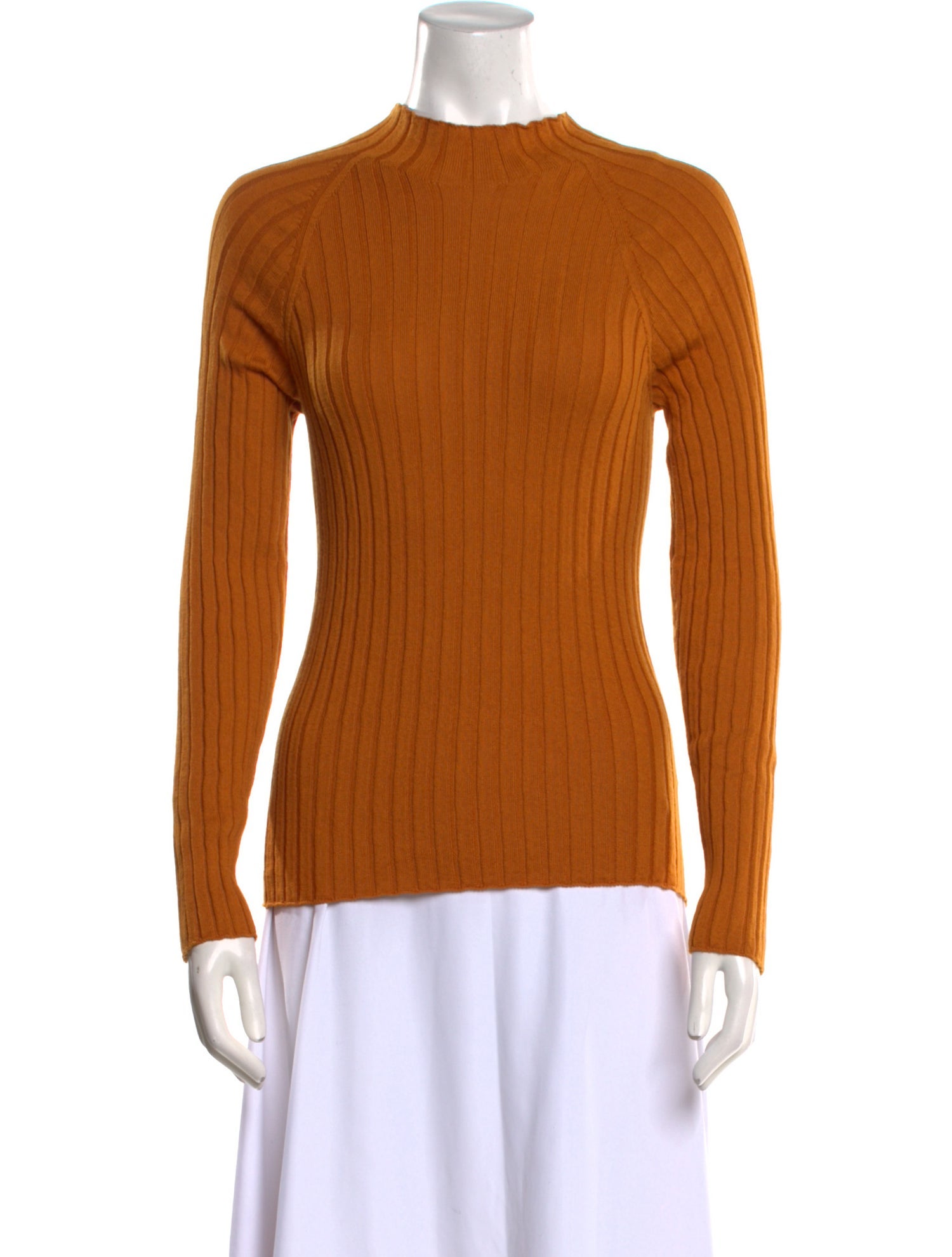 La Maille Sezane Mock Neck Long Sleeve Top