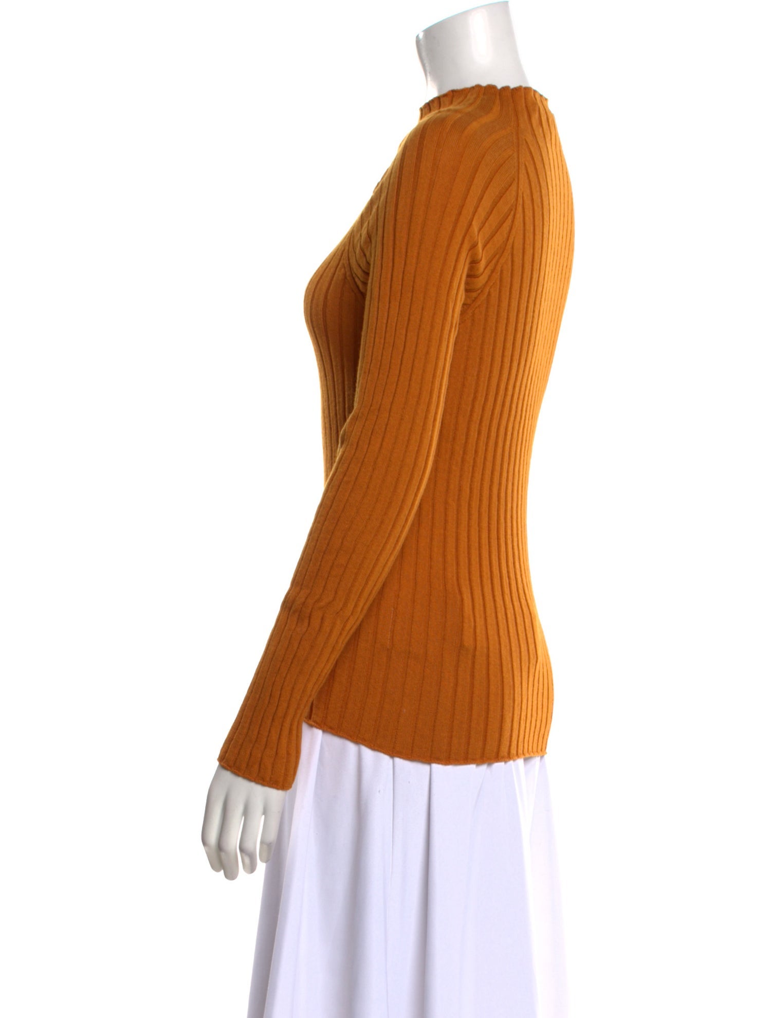 La Maille Sezane Mock Neck Long Sleeve Top