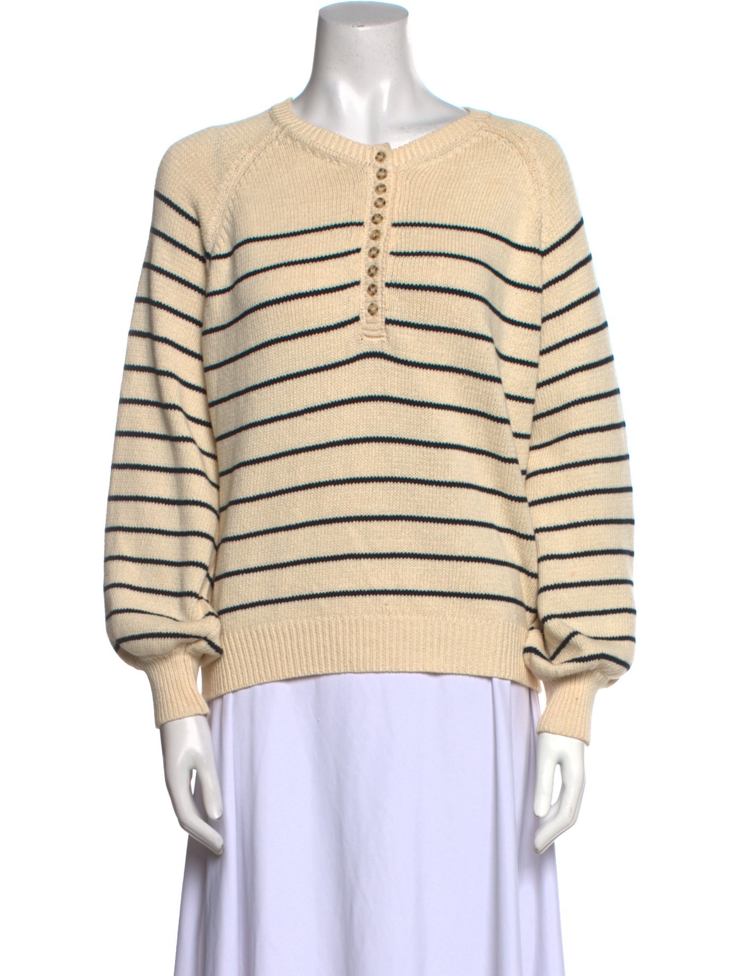La Maille Sezane Striped Scoop Neck Sweater