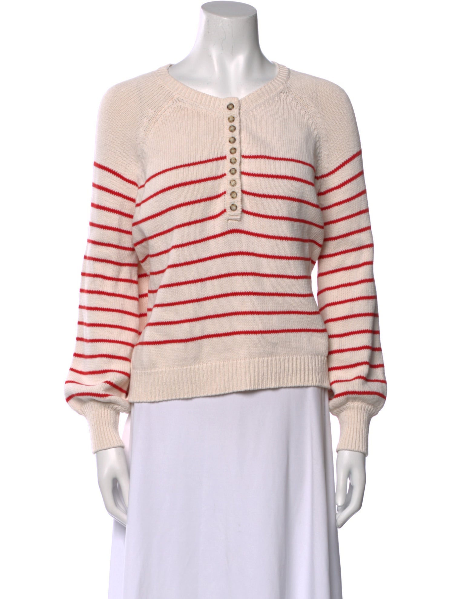 La Maille Sezane Striped Crew Neck Sweatshirt