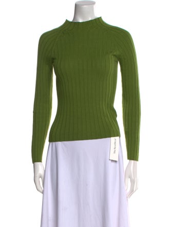 La Maille Sezane Mock Neck Long Sleeve Top