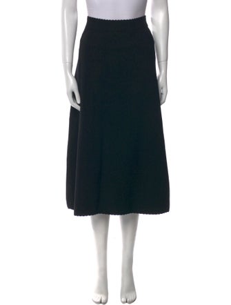 La Maille Sezane Scalloped Accent Midi Length Skirt