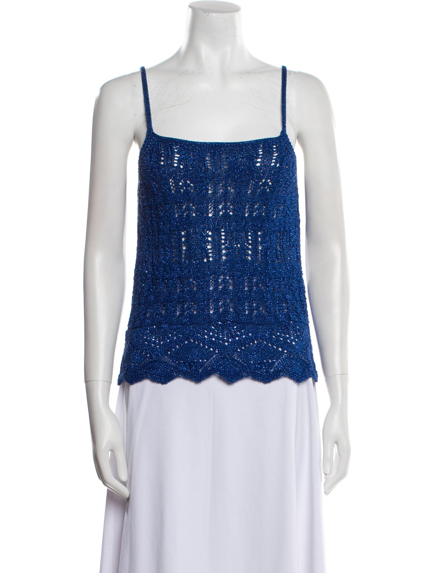 La Maille Sezane Square Neckline Sleeveless Top
