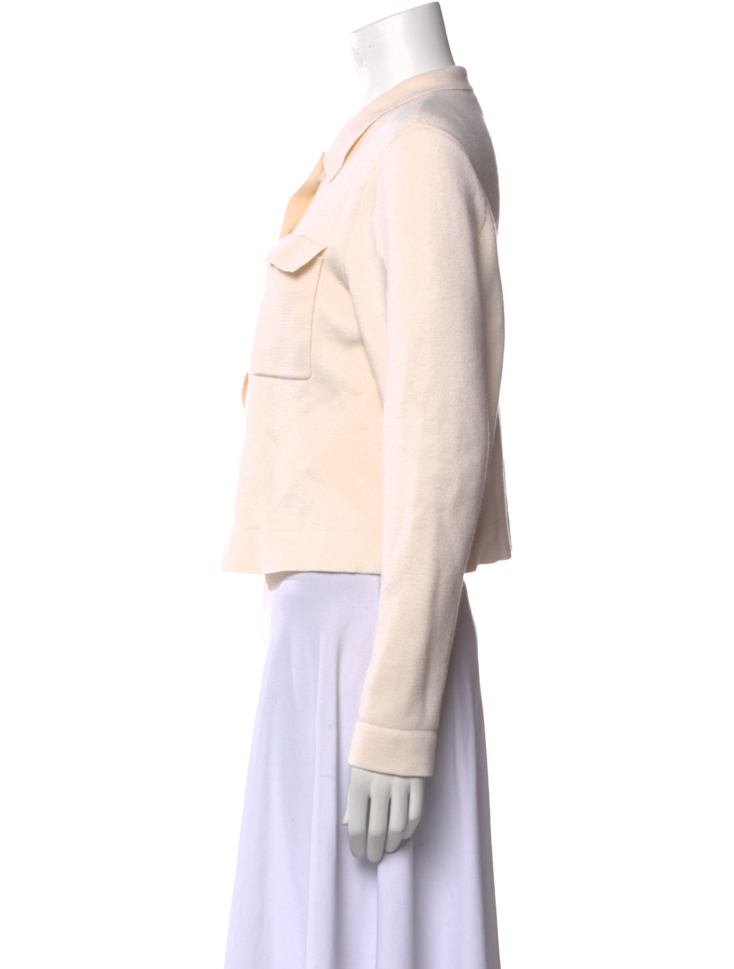 La Maille Sezane Merino Wool Long Sleeve Button-Up Top