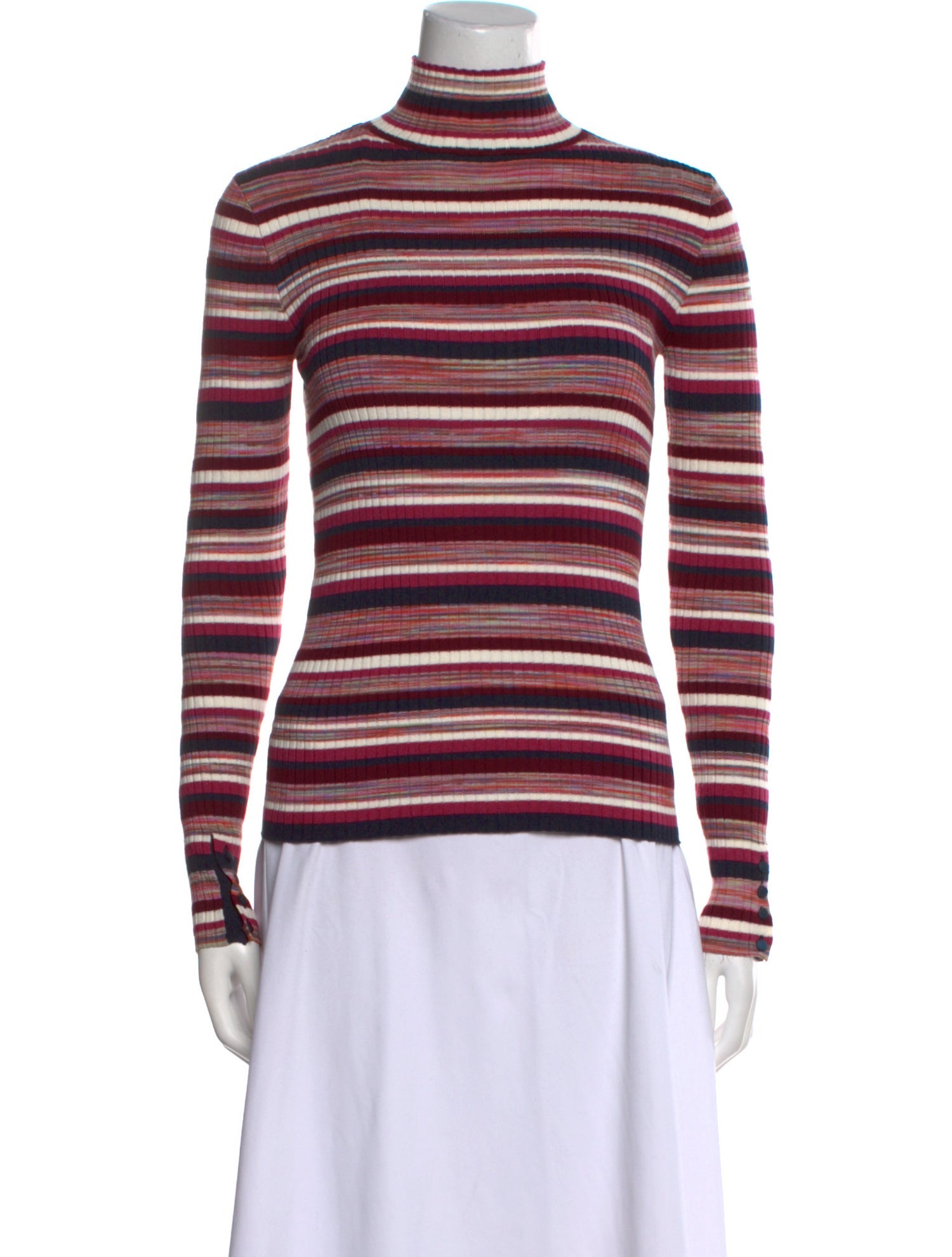 La Maille Sezane Striped Turtleneck Sweater