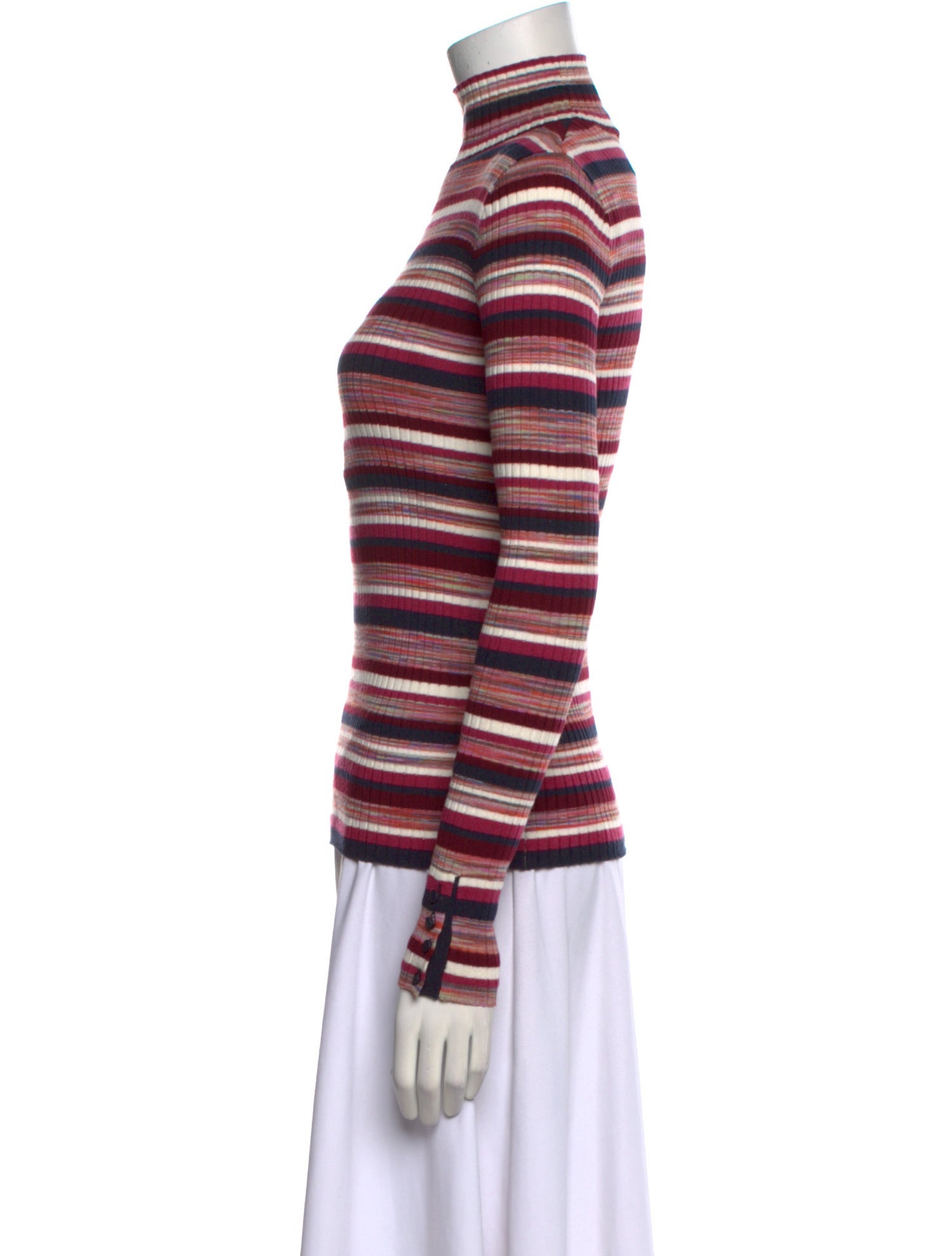 La Maille Sezane Striped Turtleneck Sweater