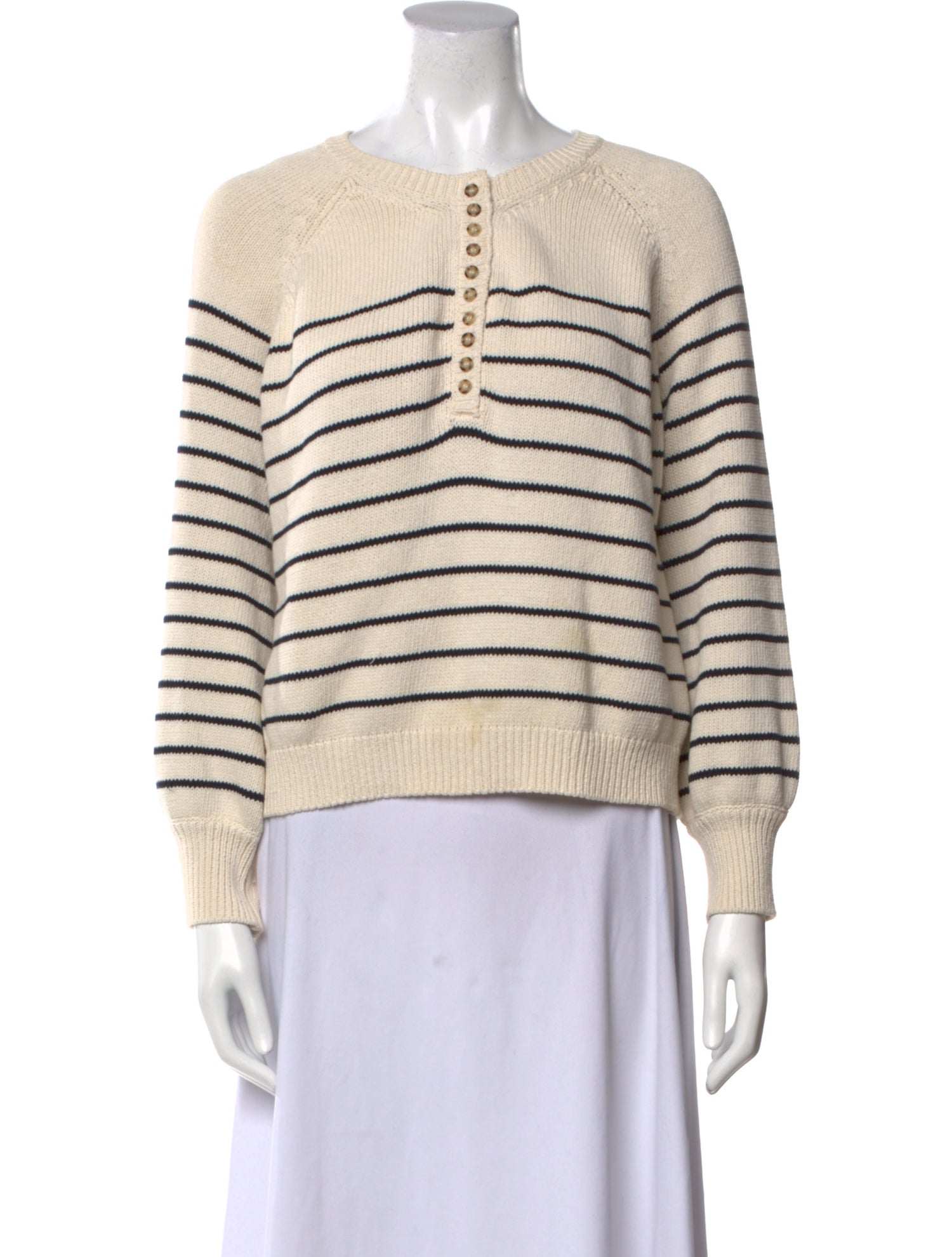 La Maille Sezane Striped Scoop Neck Sweater
