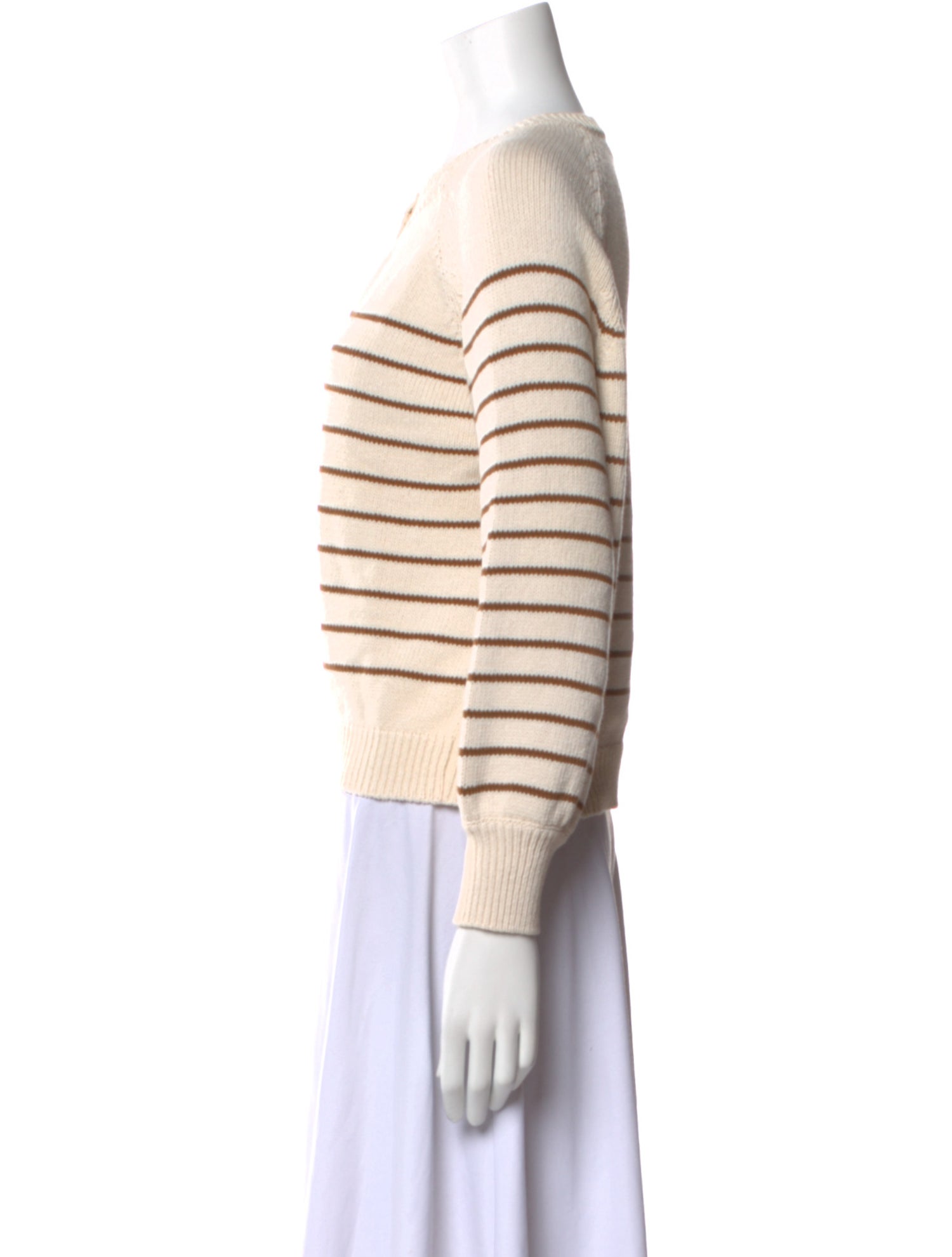 La Maille Sezane Striped Crew Neck Sweater