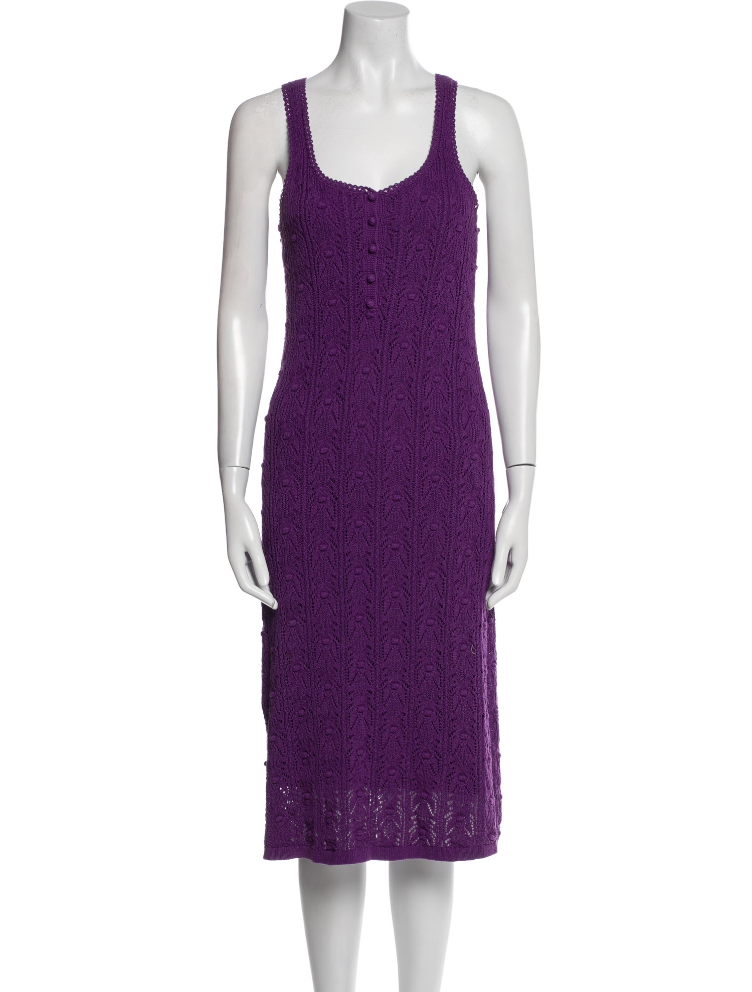 La Maille Sezane Scoop Neck Midi Length Dress