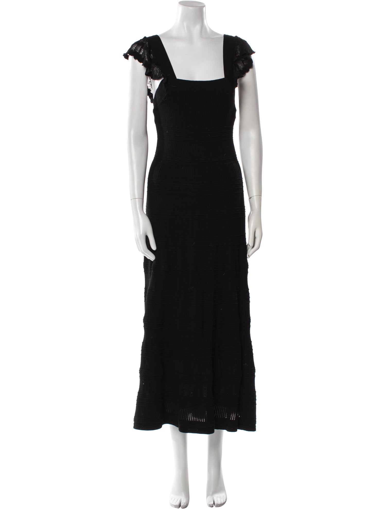 La Maille Sezane Square Neckline Long Dress