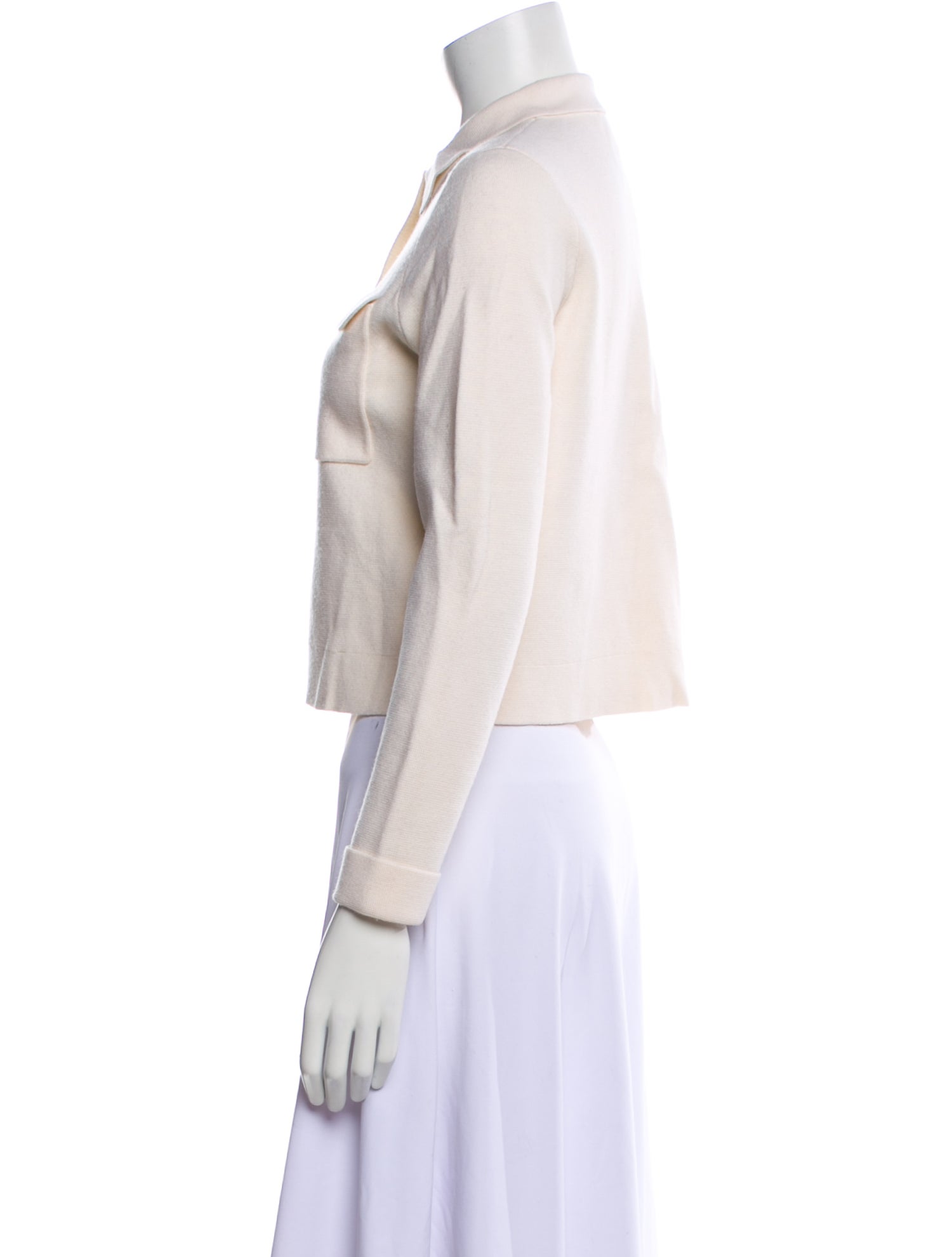 La Maille Sezane Merino Wool Long Sleeve Button-Up Top